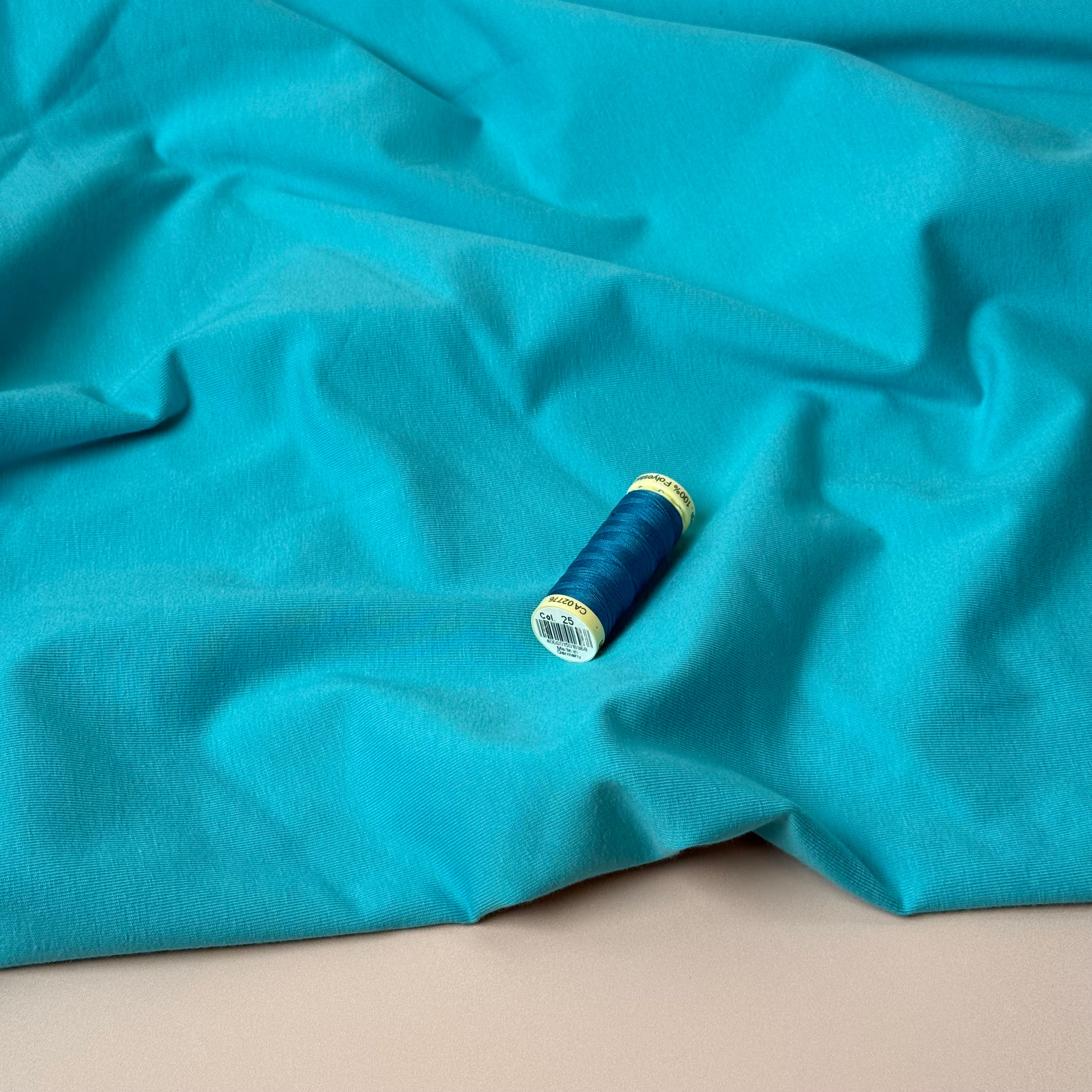 Essential Chic Light Turquoise Plain Cotton Jersey Fabric