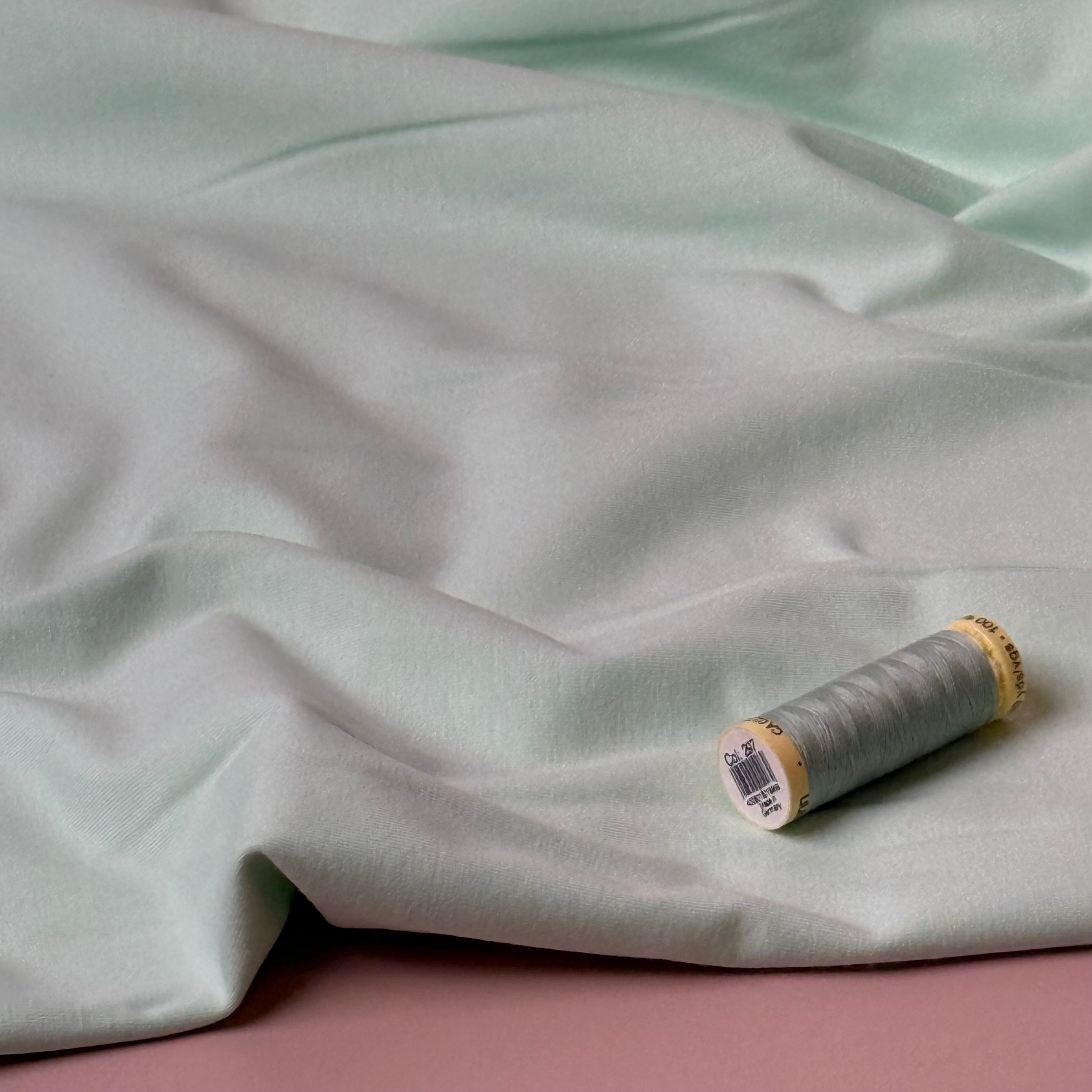 Essential Chic Mint Green Plain Cotton Jersey Fabric