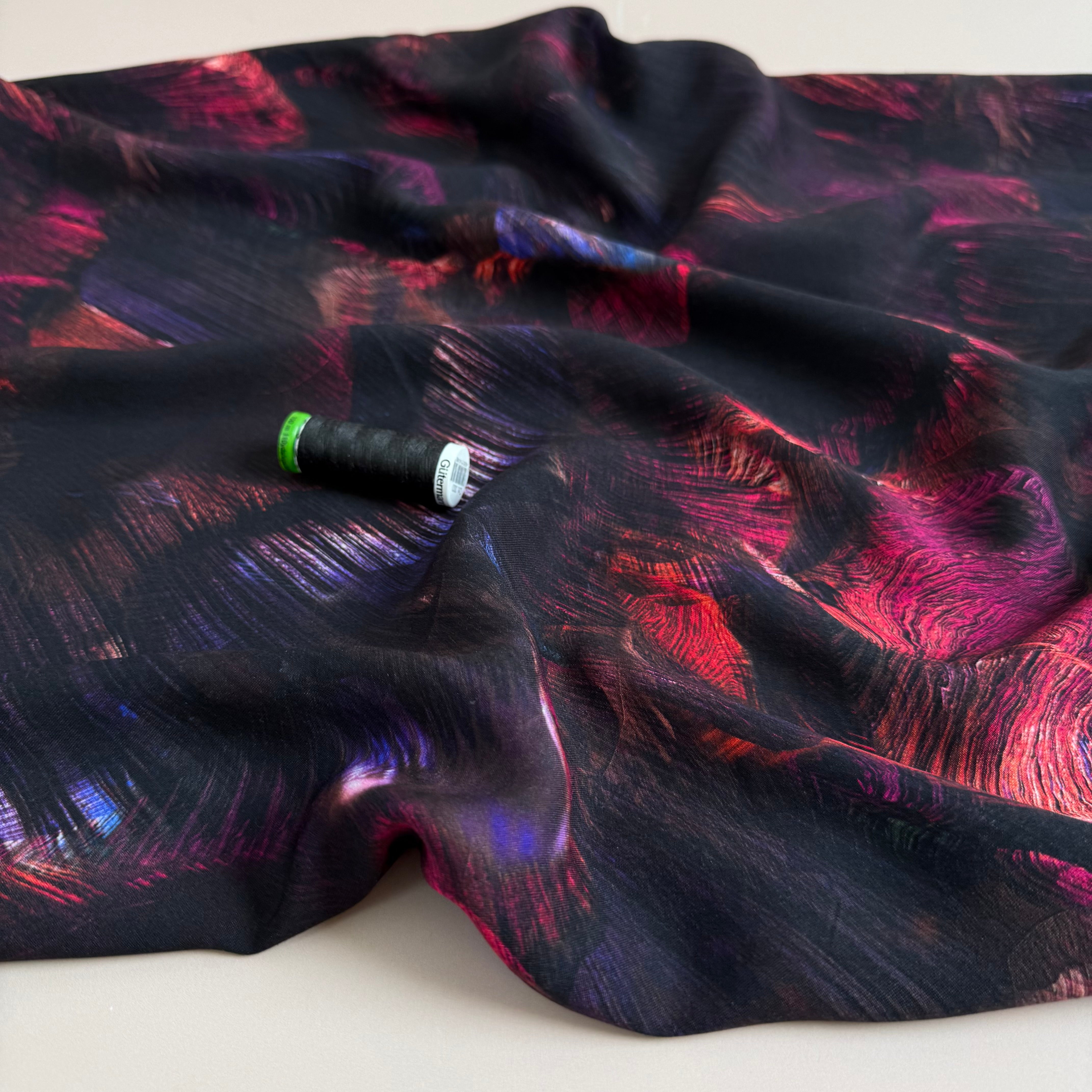 Midnight Swirls Viscose Twill with LENZING™ ECOVERO™ fibres