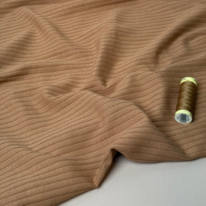 Camel Cotton Ribbed Jersey