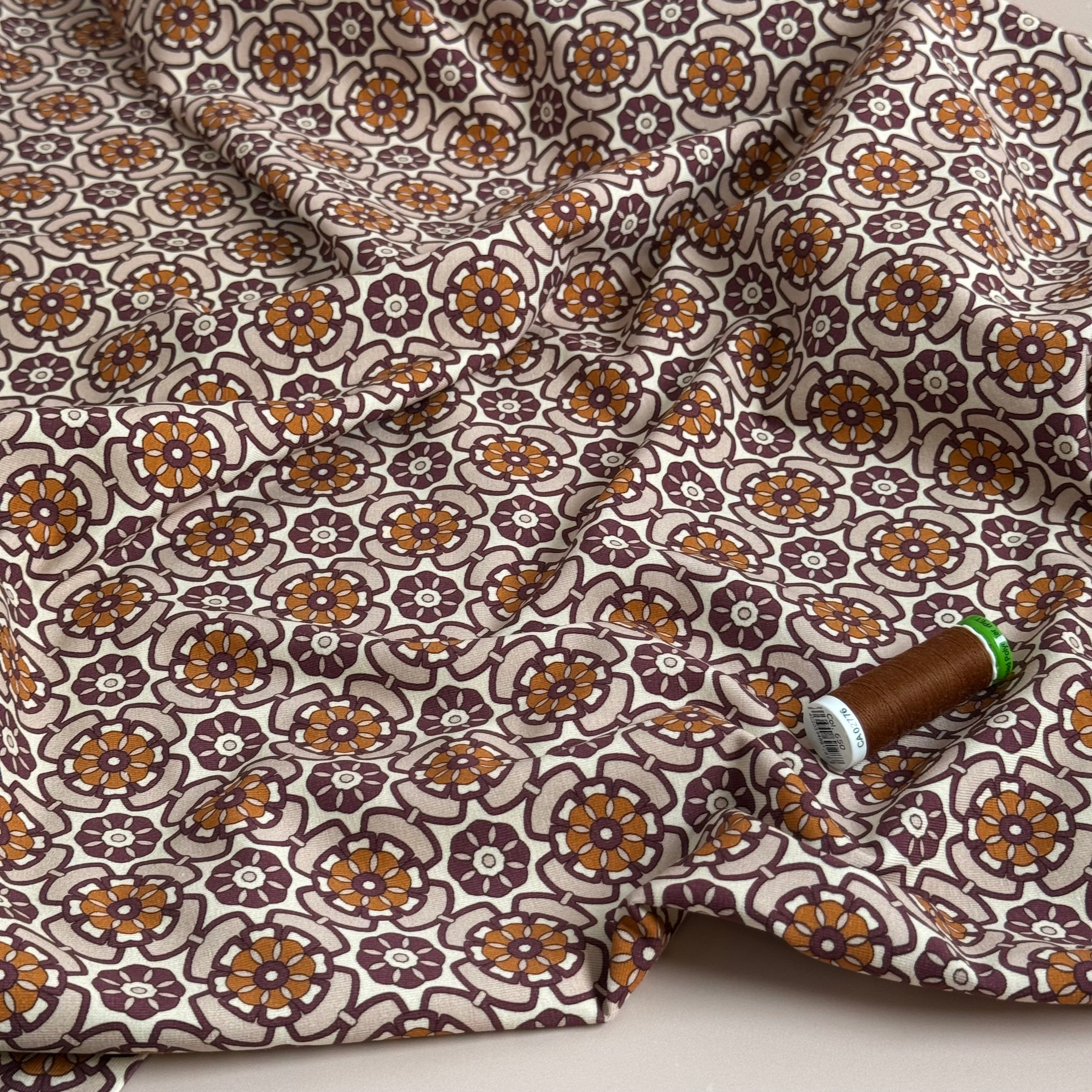 Danish Design - Mandala Flowers Cotton Jersey Fabric