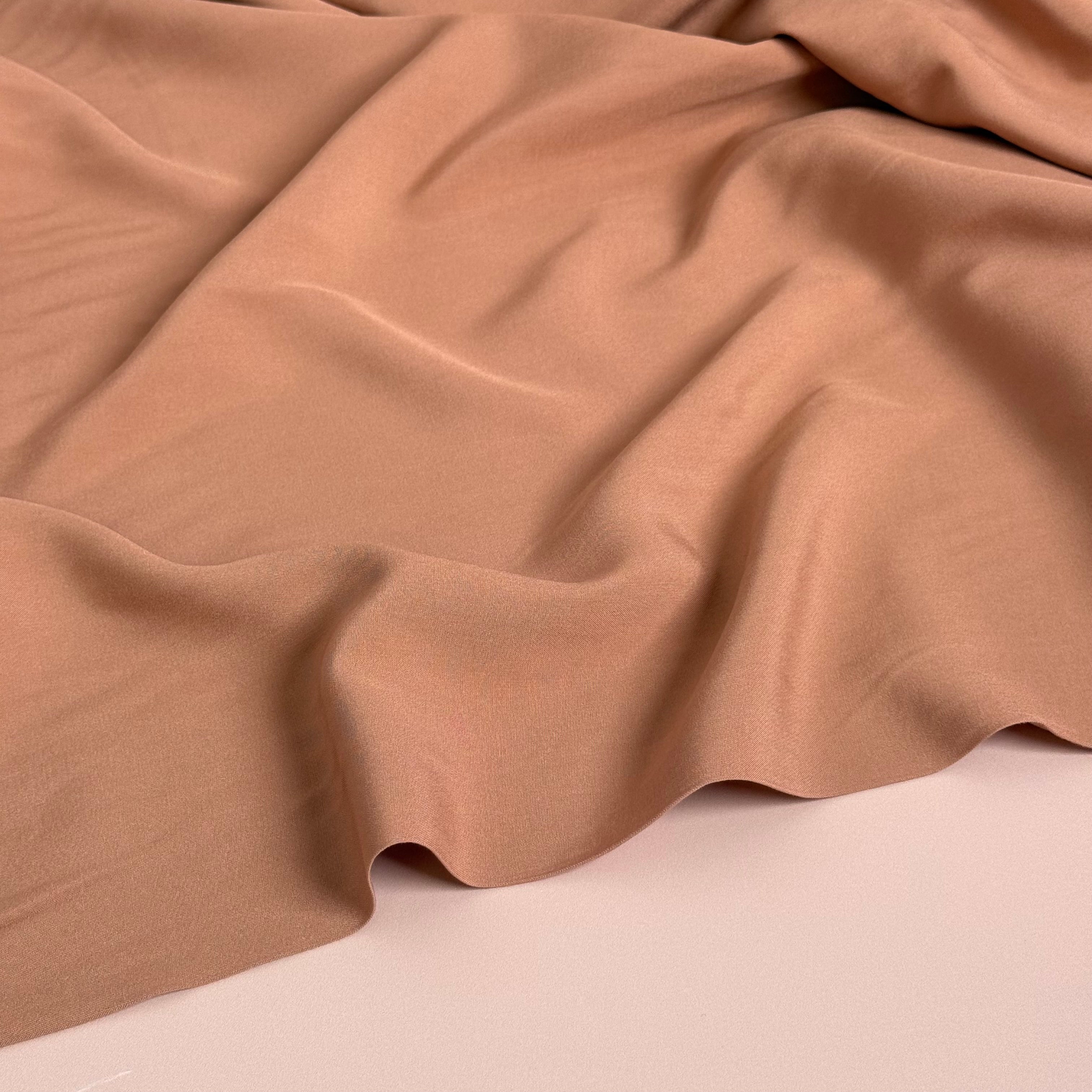 Elegance Mocha Plain ECOVERO Viscose Fabric