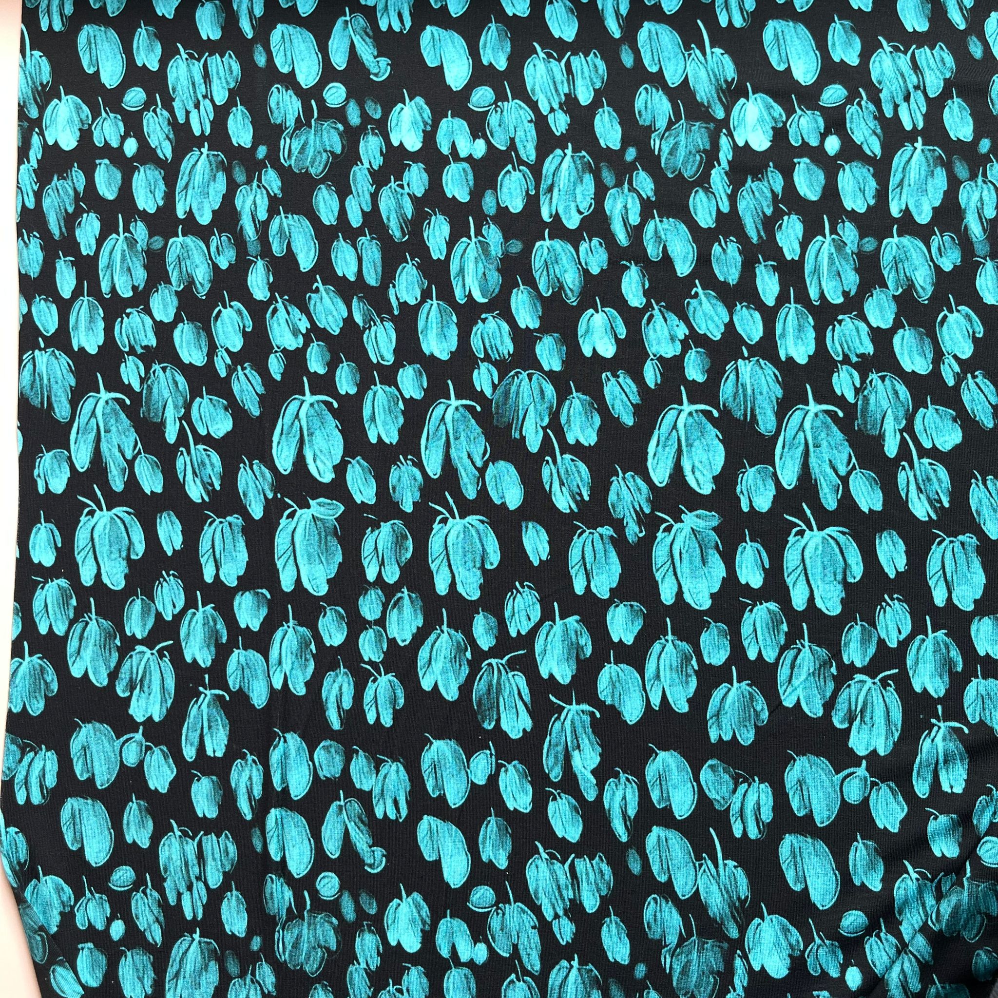 Danish Design - Teal Petals ECOVERVO™ Viscose Jersey