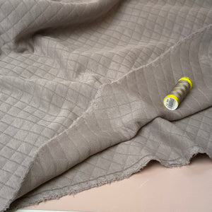 Diamond Jacquard Quilted Knit in Taupe
