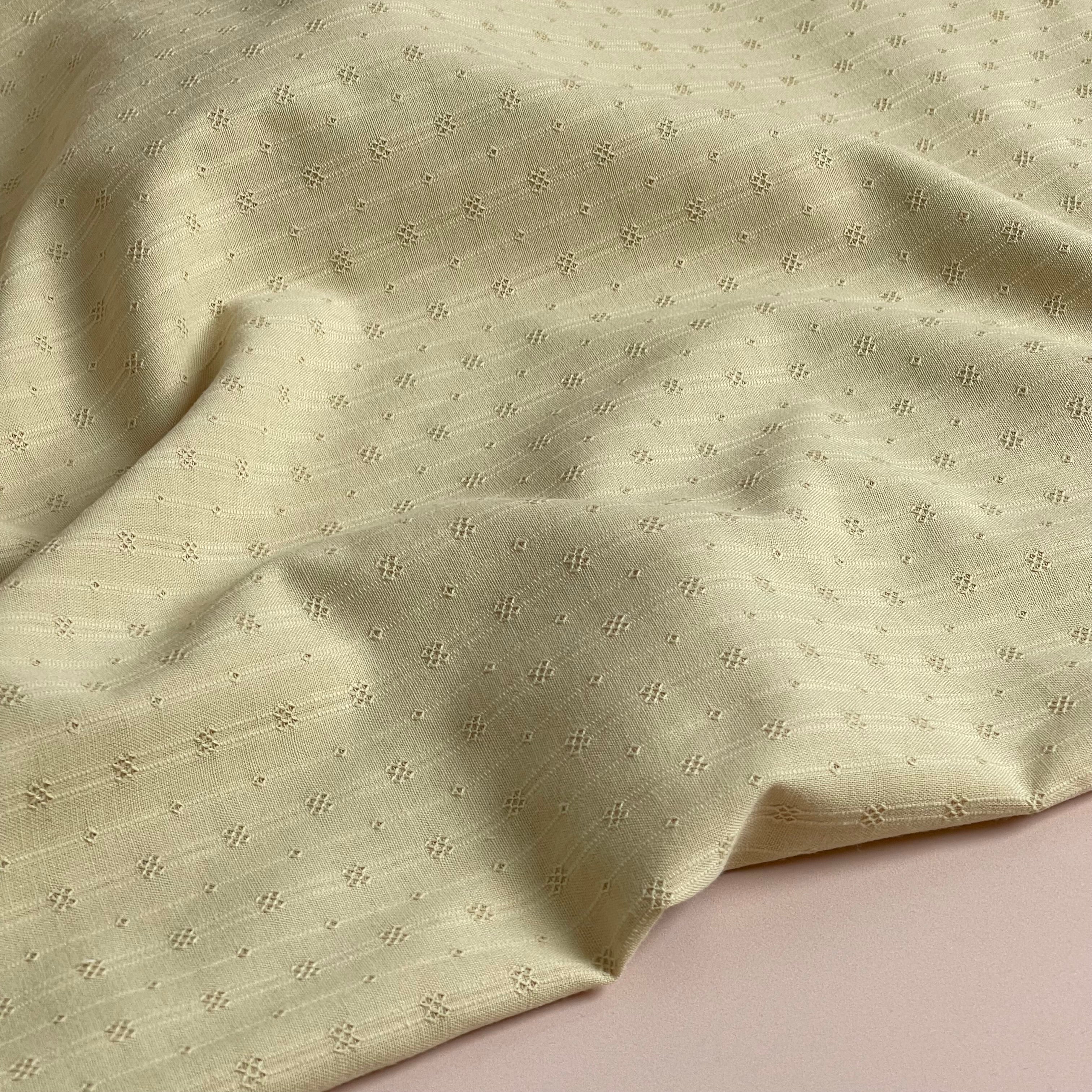 Lace Stripes in Neutral Cotton Fabric