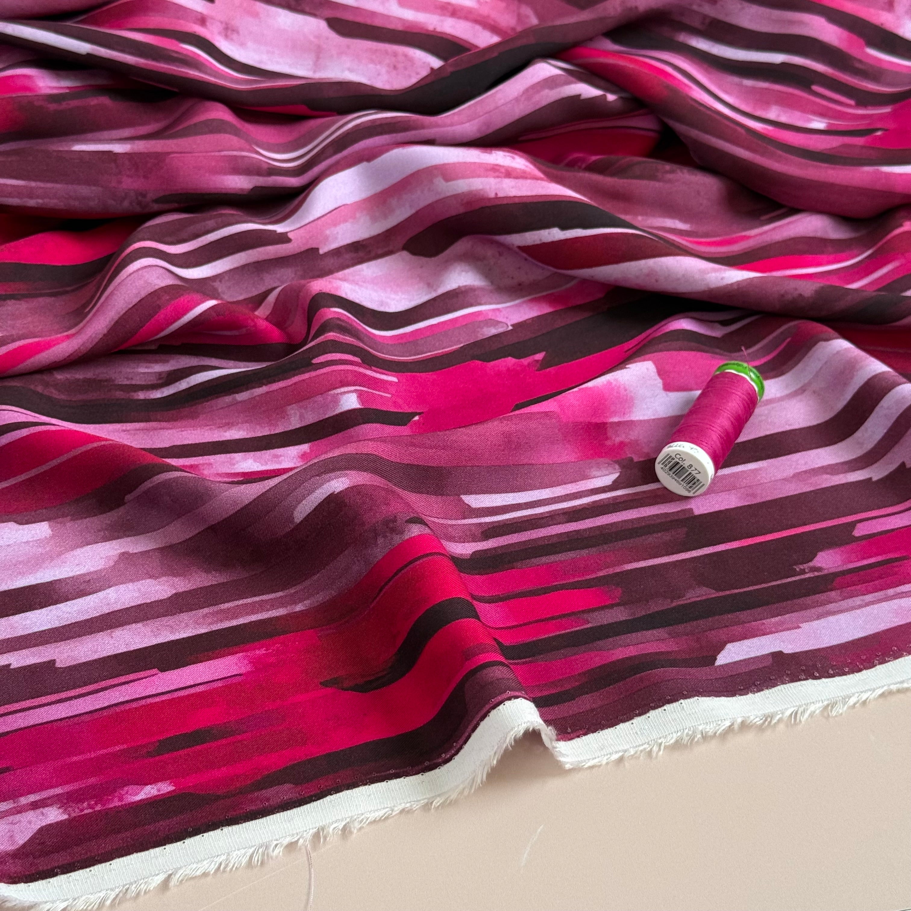 Hazy Stripes Viscose Twill with LENZING™ ECOVERO™ fibres