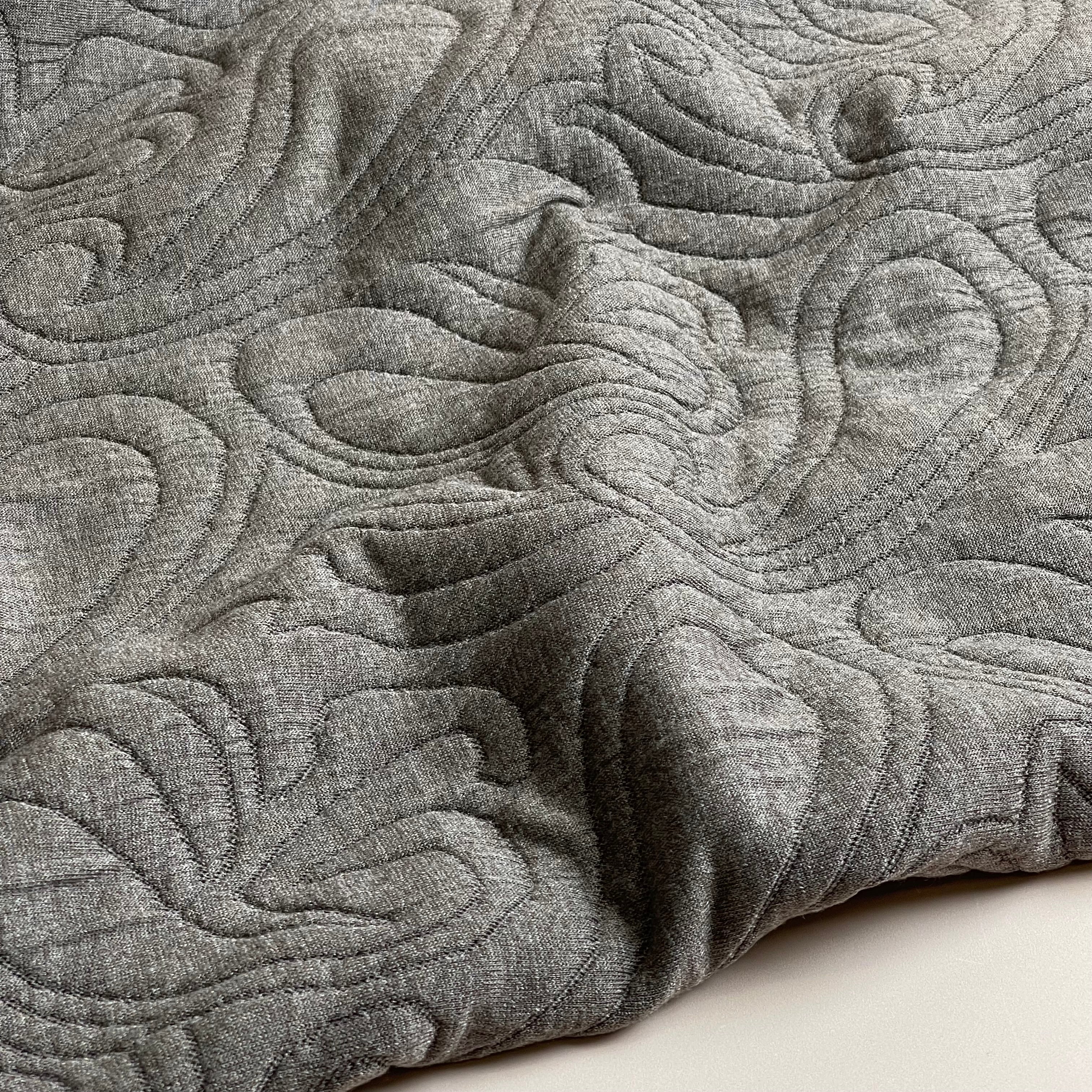 Paisley Jacquard Quilted Knit in Brown