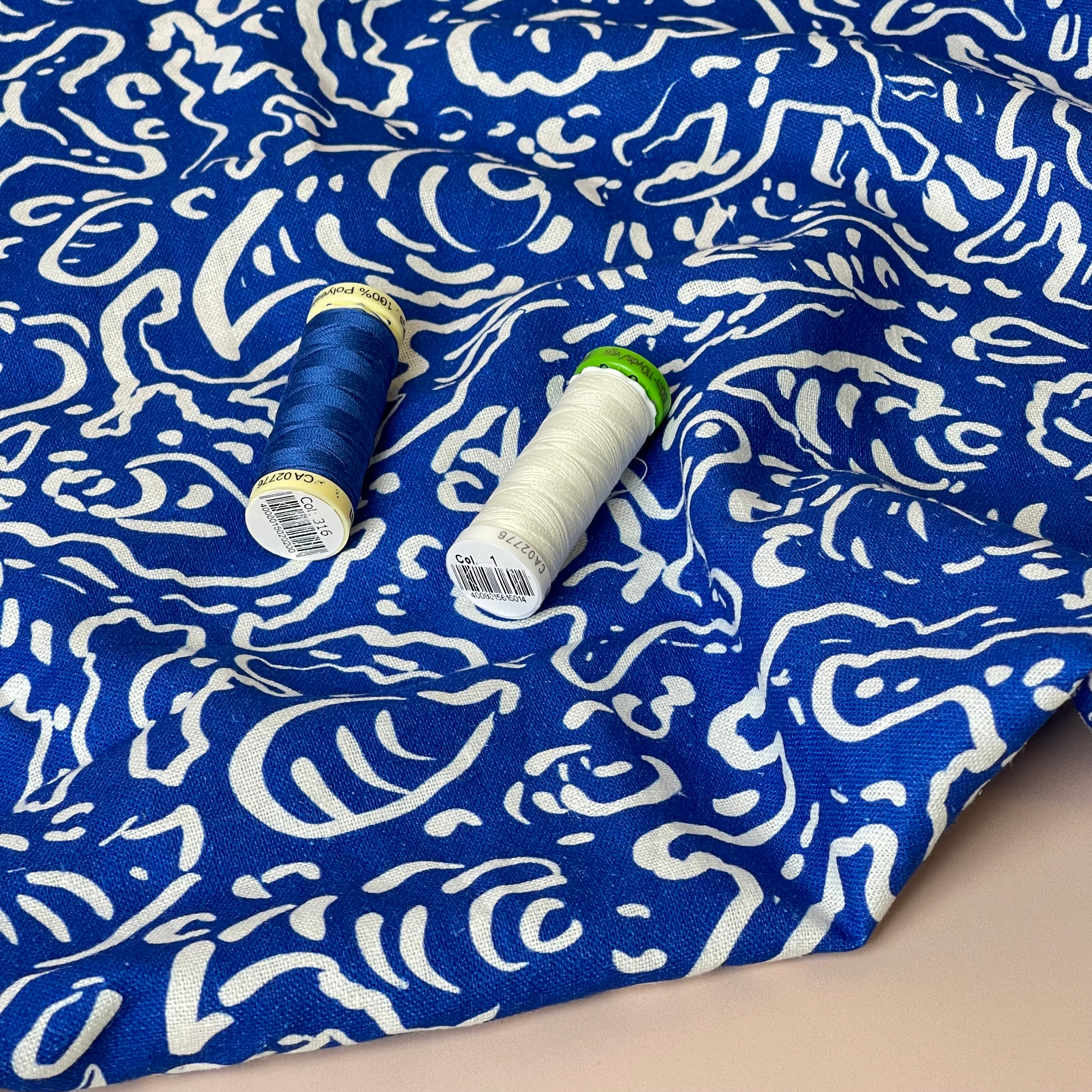 Adventure - Sealife Blue Linen Viscose Blend Fabric