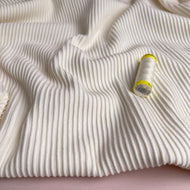 REMNANT 1.8 Metres - Ottoman Cotton Ribbed Knit in Ecru