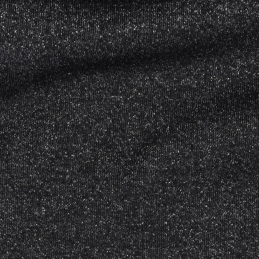 Sparkle Black & Silver Cotton Sweat-Shirting with Lurex