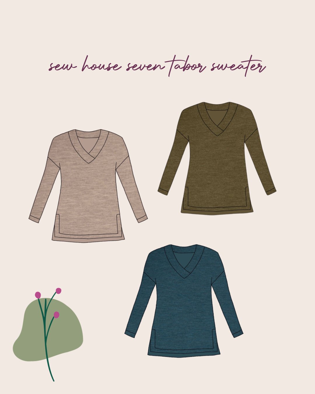 Sewing Kit - The Tabor Sweater in Knitted Fabrics - Multiple Colour & Fabric options