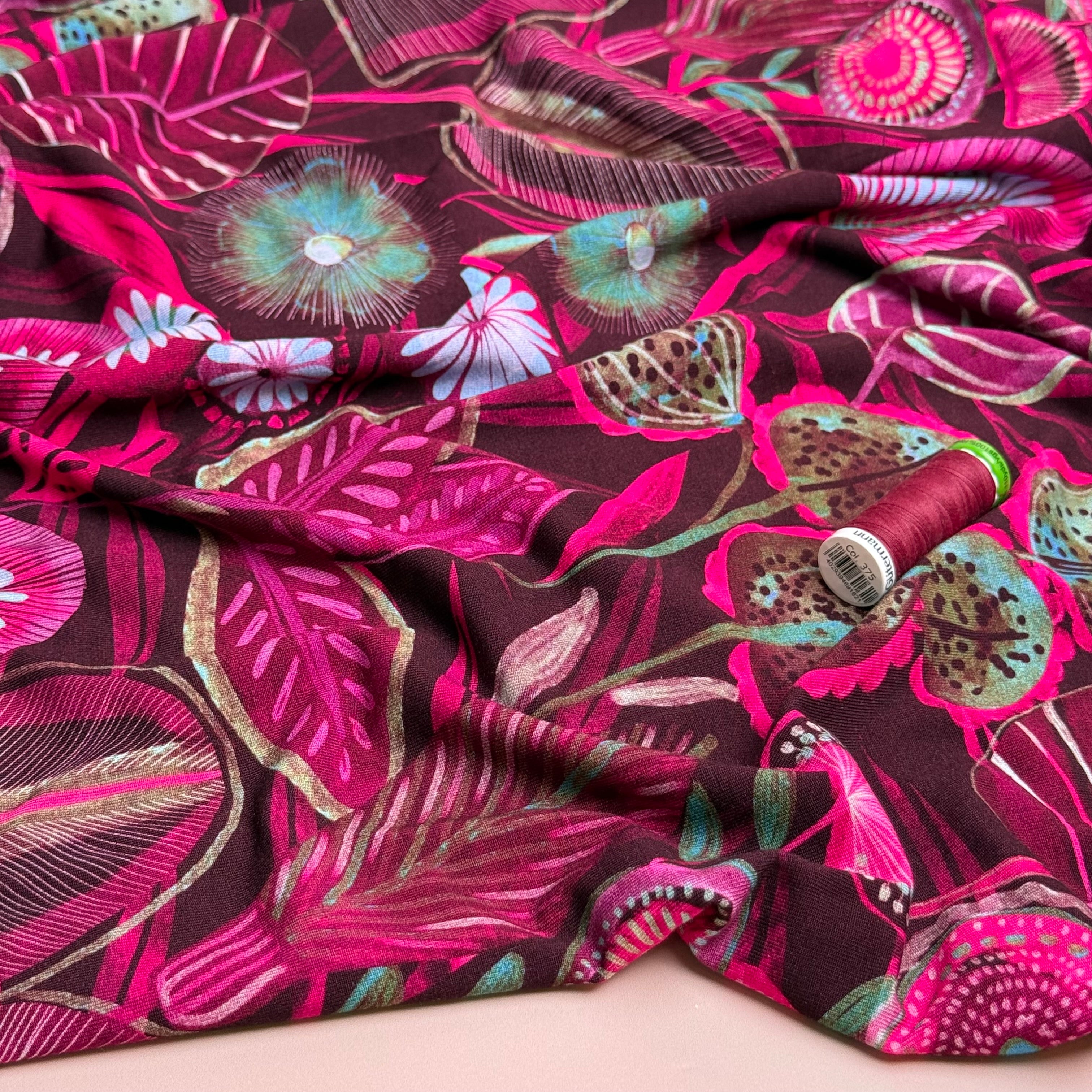 Botanical Blooms Viscose Jersey Fabric