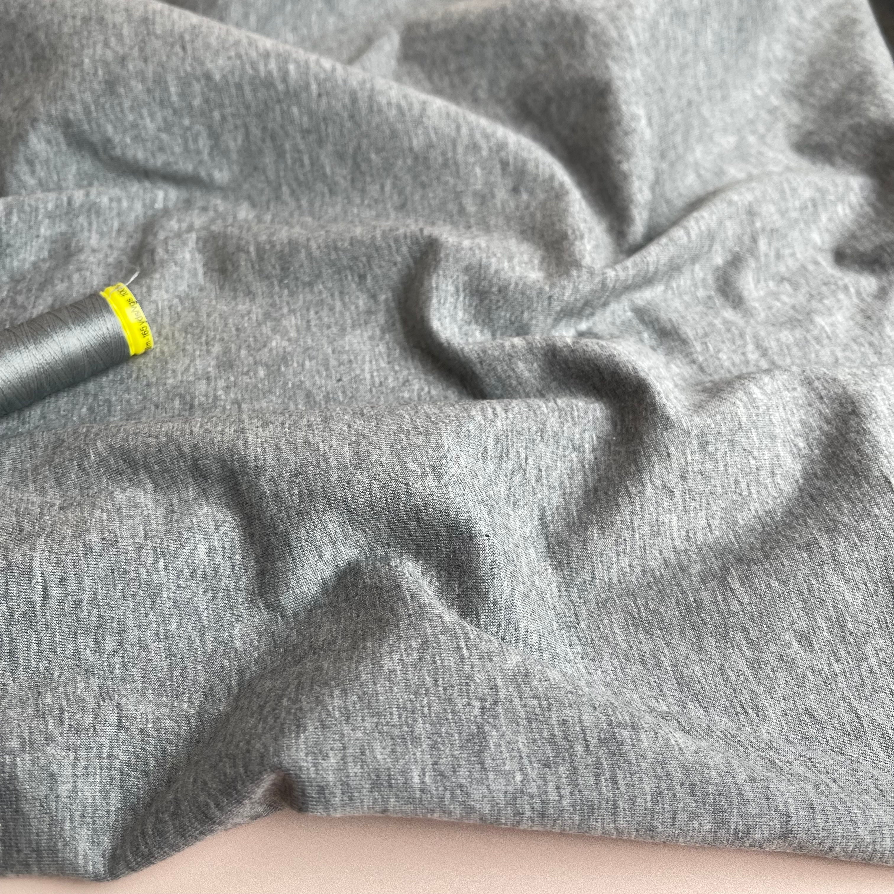 REMNANT 0.50 metre - Deadstock Light Grey Marl Jersey Fabric