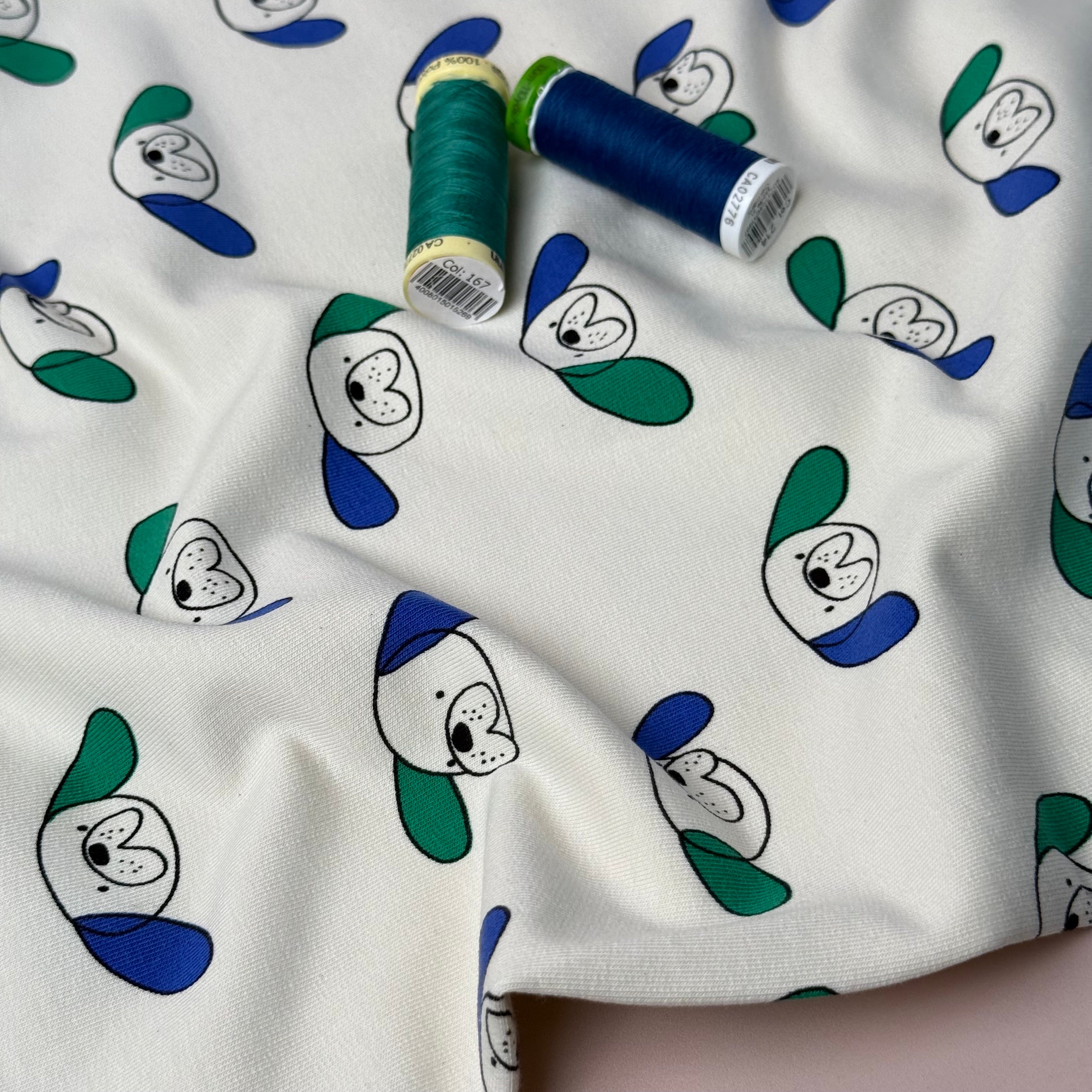 Cute Puppies Organic GOTS Cotton French Terry