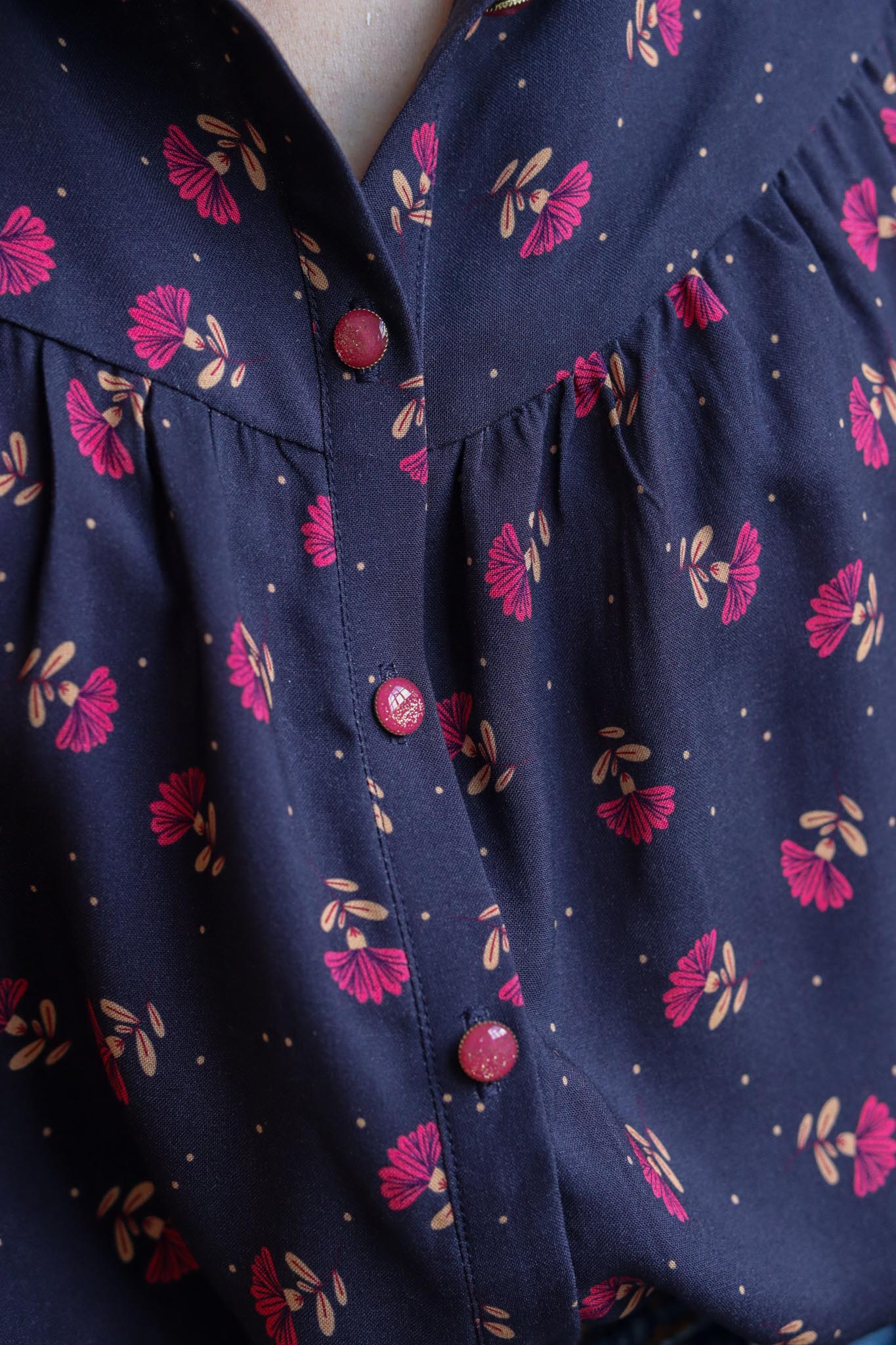 Sewing Kit - Pimpante Shirt in Berenice Ink Viscose Fabric
