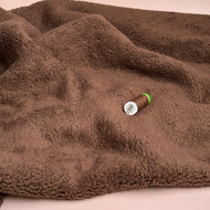 Cotton Teddy Fabric in Brown