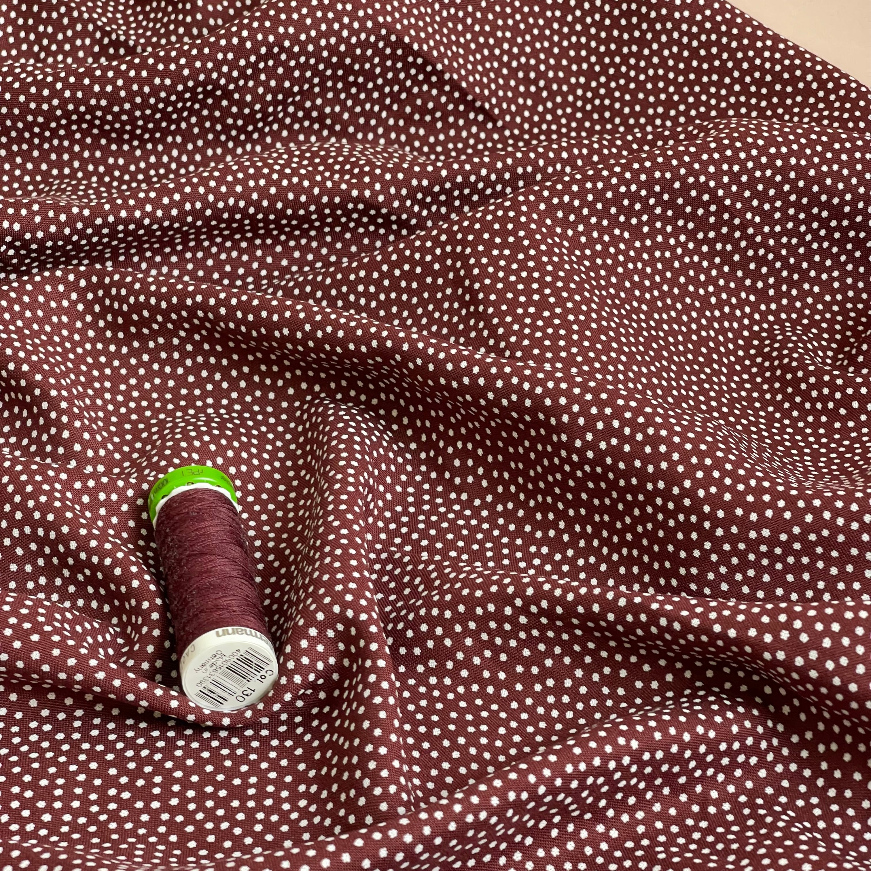Ex-Designer Deadstock - Scattered Spots on Port Viscose Fabric