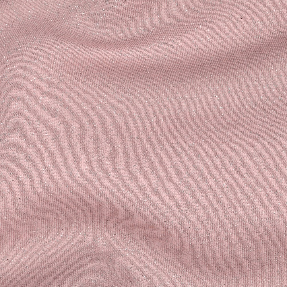 Sparkle Pink Cotton Sweat-Shirting with Lurex