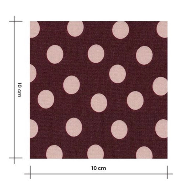 Cousette - Polka Dot Deep Plum Viscose Fabric