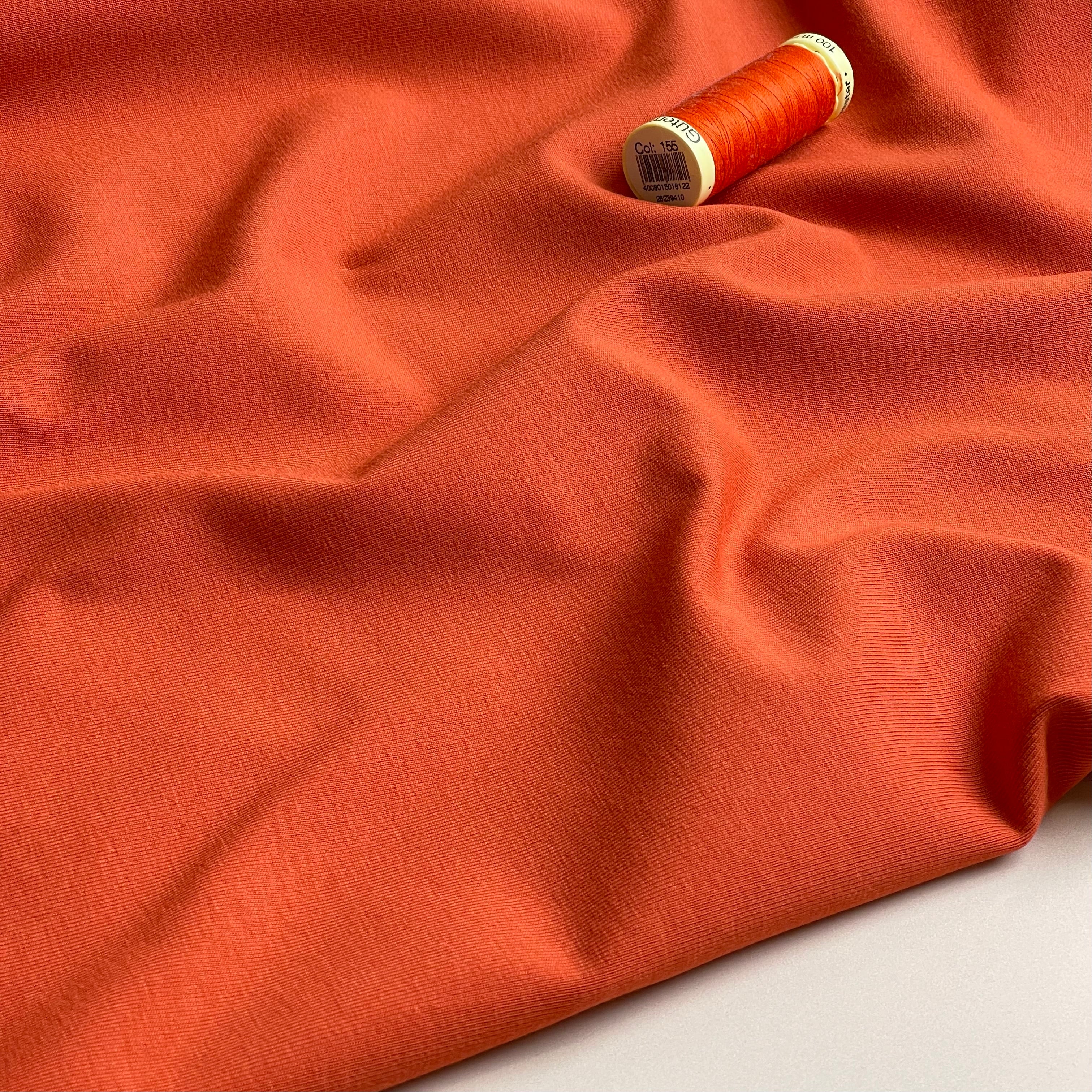 Essential Chic Orange Plain Cotton Jersey Fabric