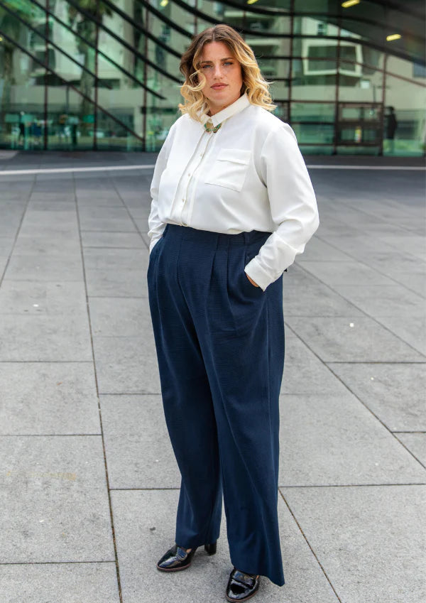 Sewing Kit - Brooklyn Trousers in Navy Vintage Washed Cotton