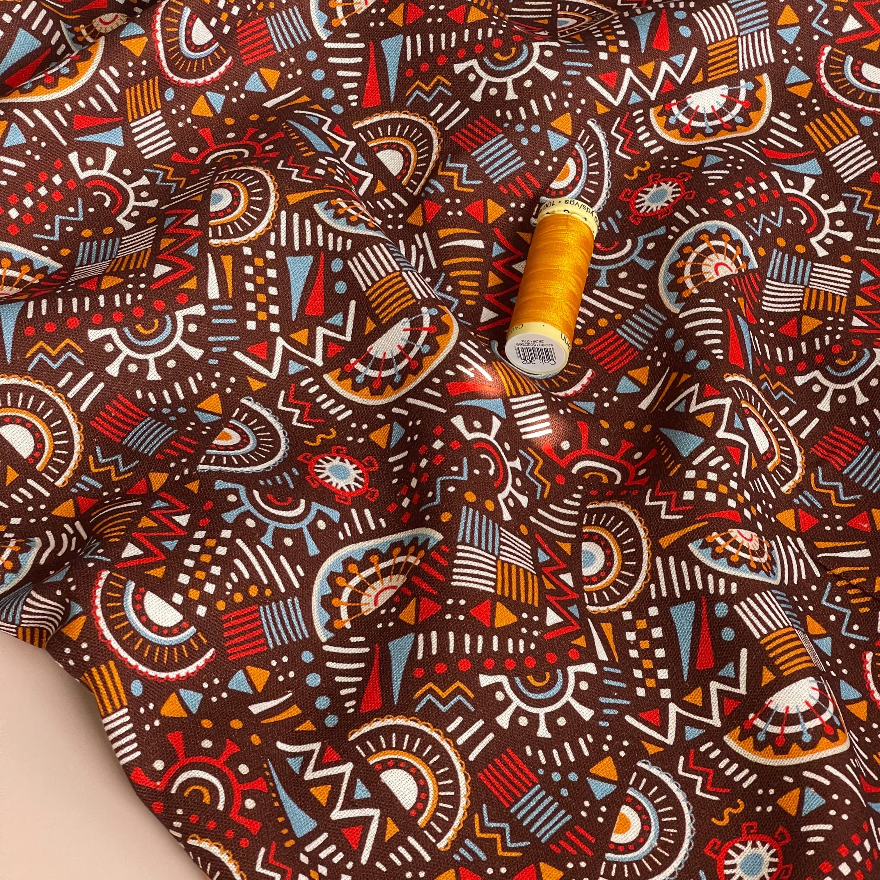 Fun Shapes Viscose Linen Fabric