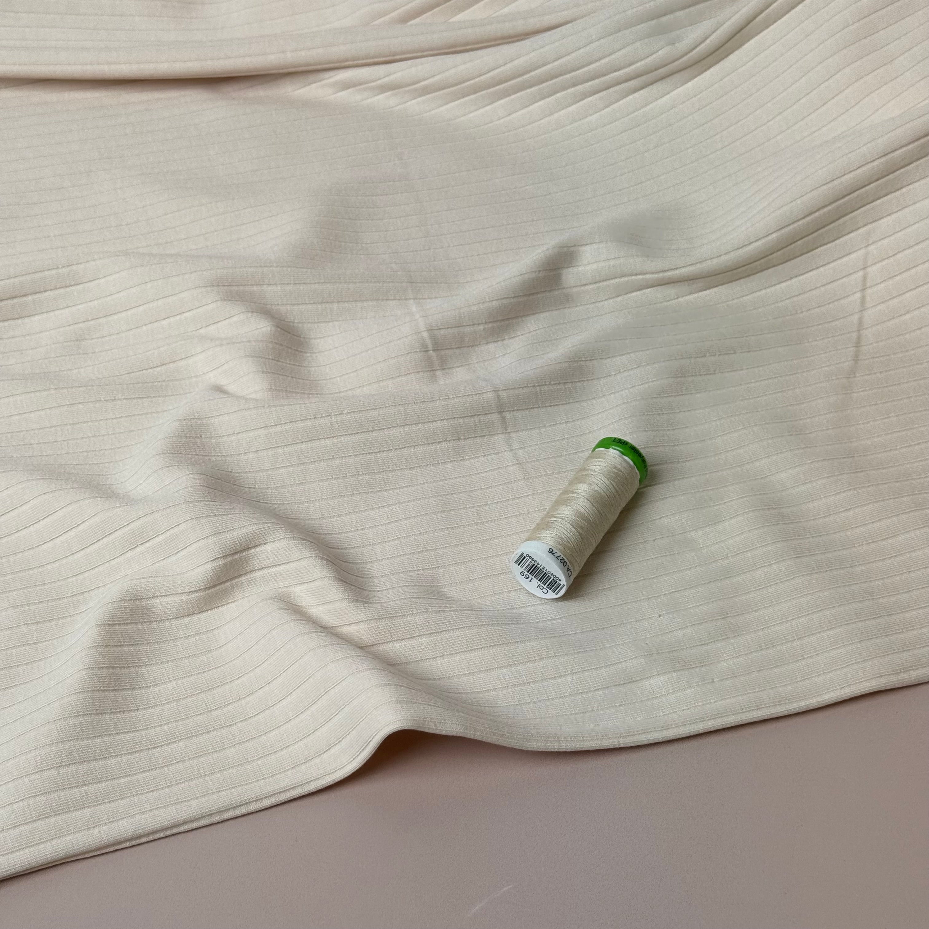 Clotted Cream Cotton Ribbed Jersey