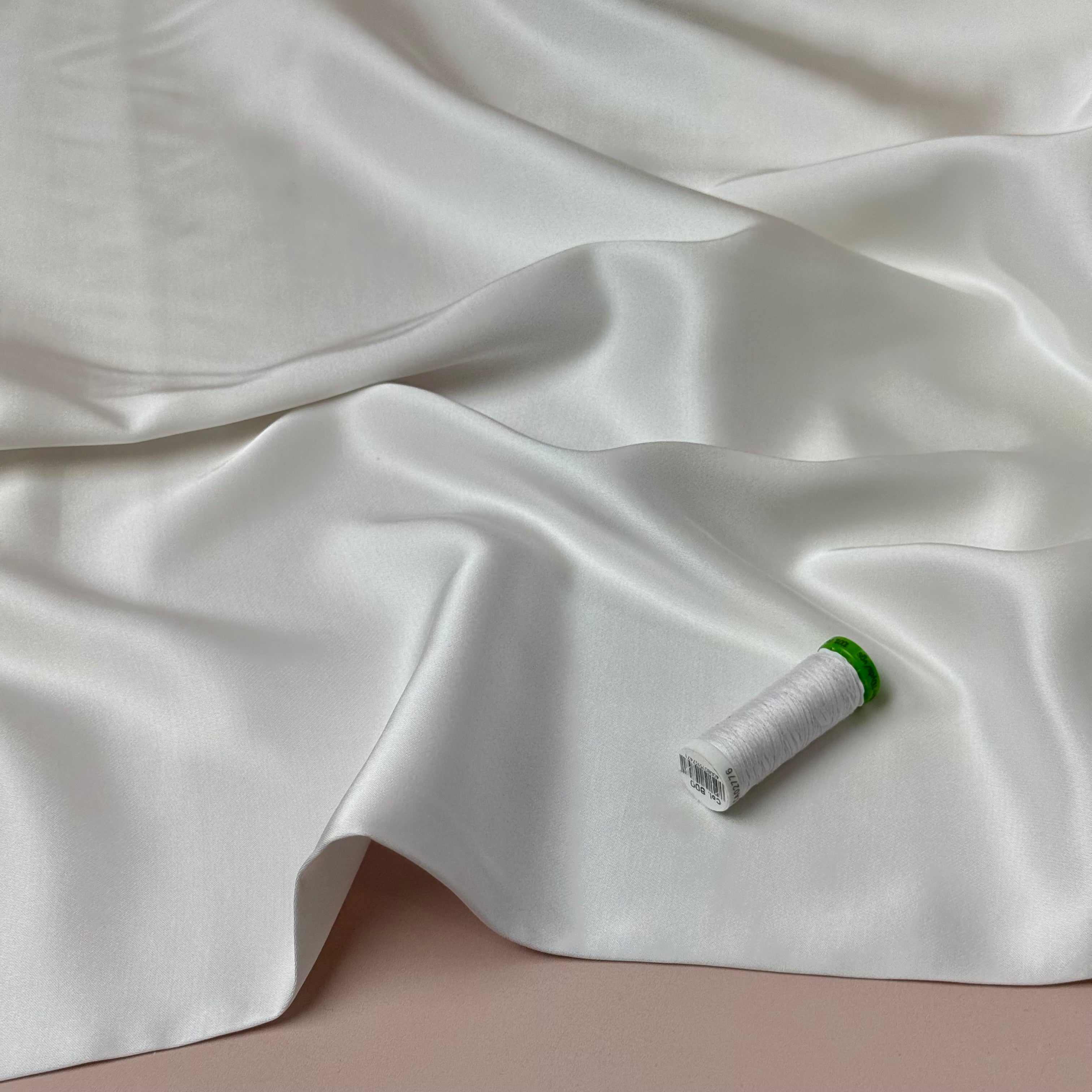 White Solid Viscose Sateen Fabric