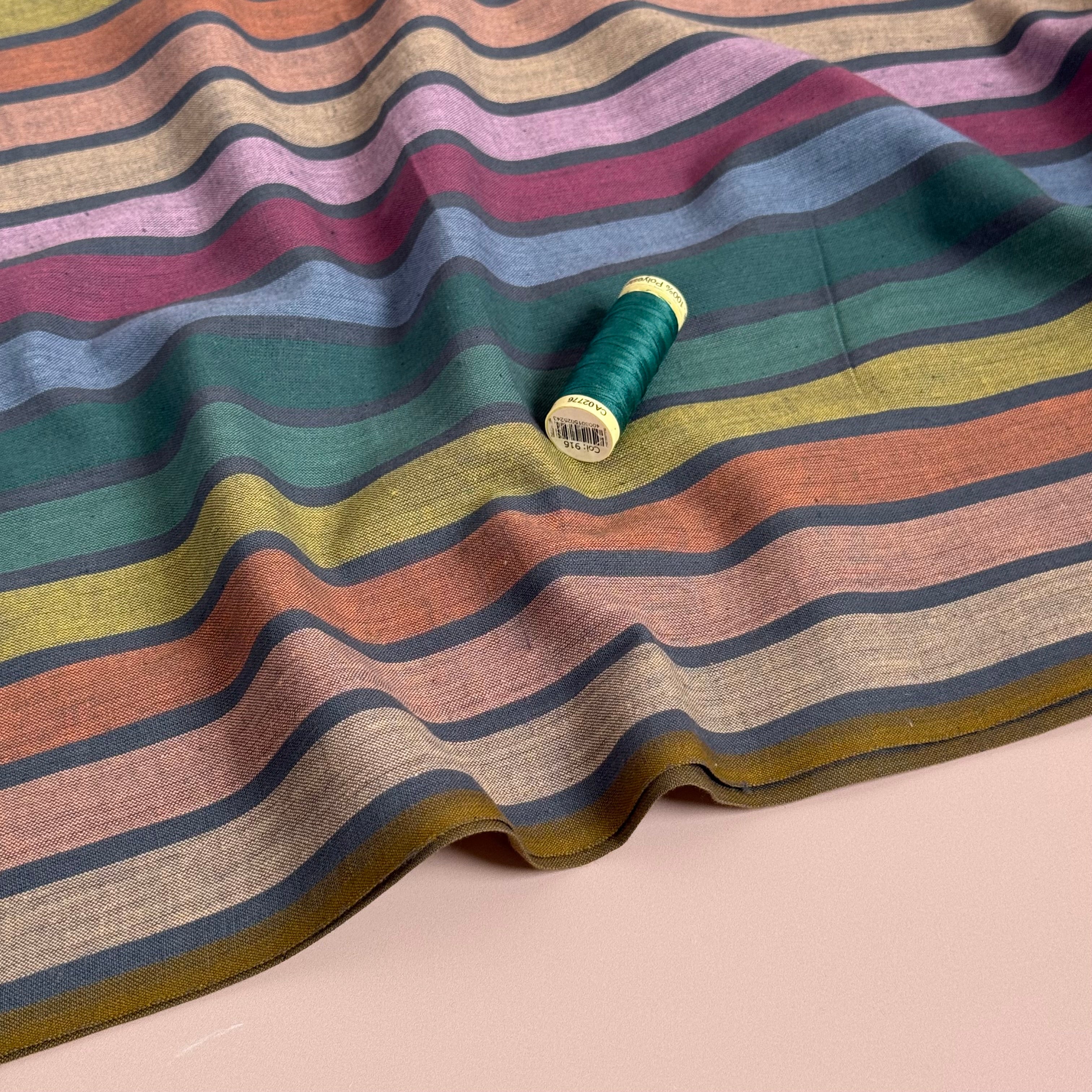 Fableism Supply Co - Lucky Loom Wings in Dark Rainbow Reversible Yarn Dyed Cotton