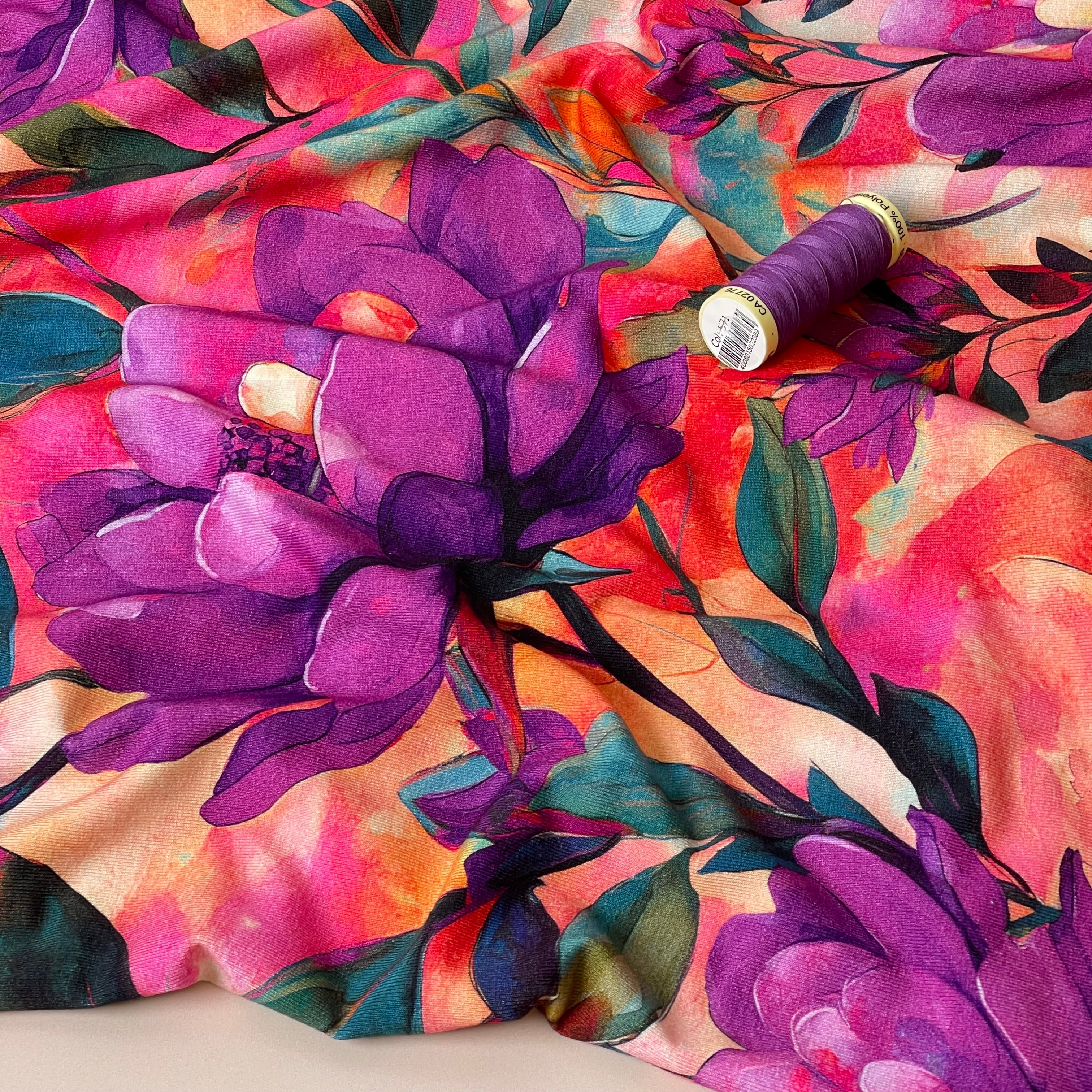 Water Lilies Viscose Jersey Fabric