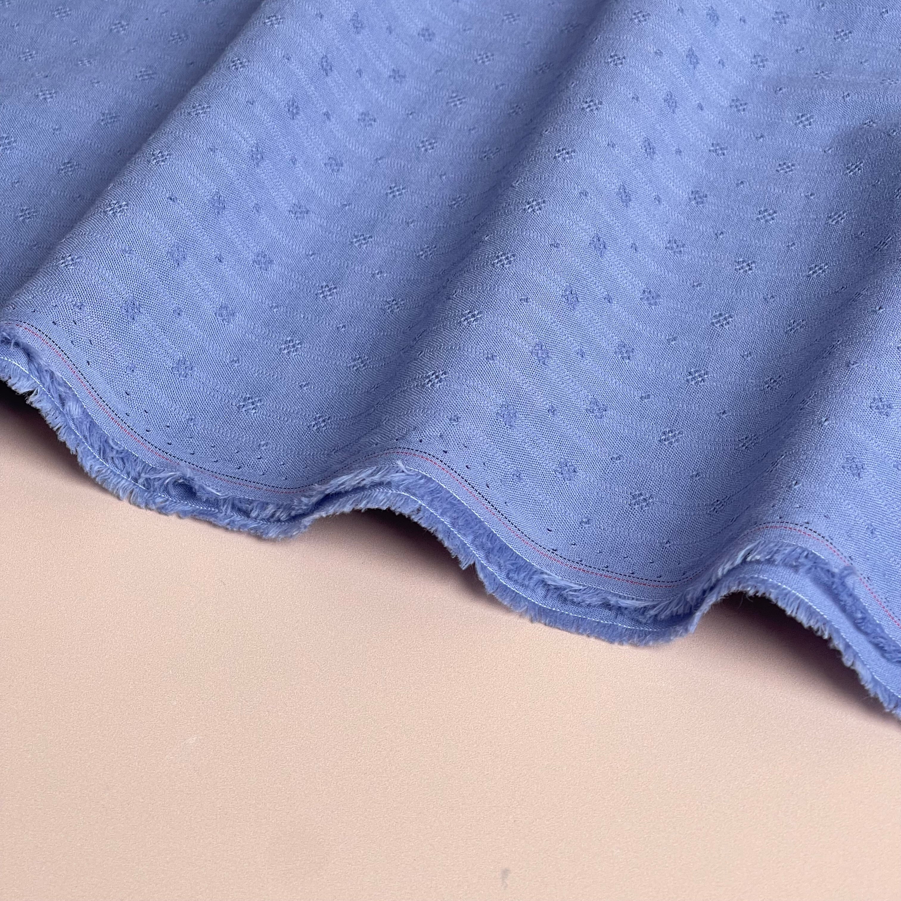 Lace Stripes in Cornflower Blue Cotton Fabric