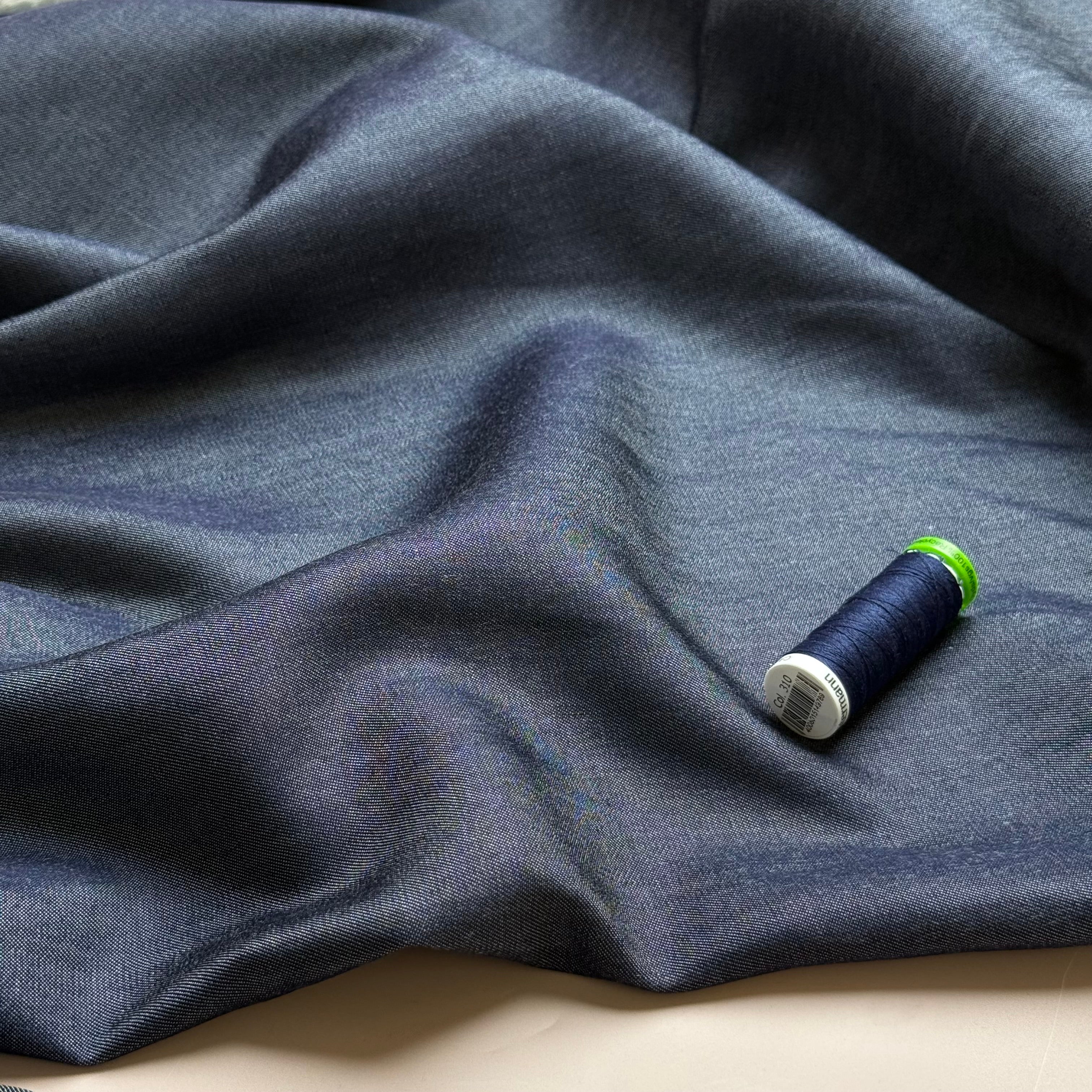 Deadstock - Lightweight Denim with TENCEL™ Lyocell Fibres in Indigo