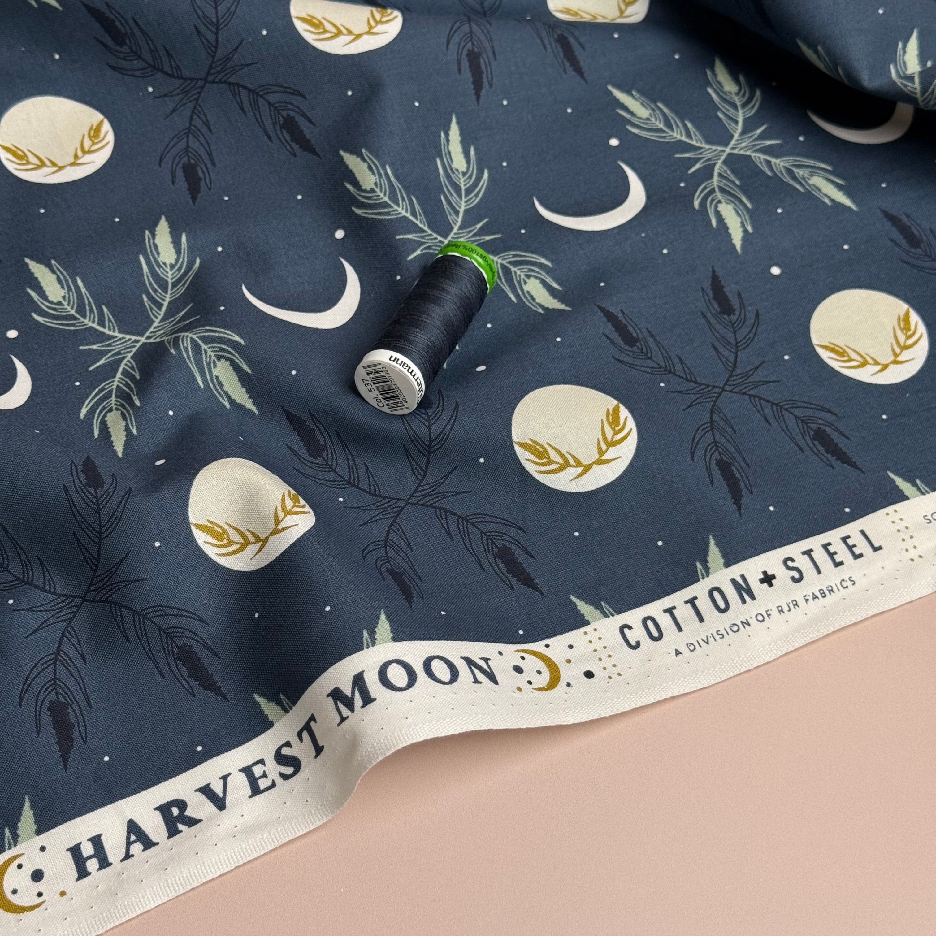 Cotton and Steel - Harvest Moon in Night Japanese Cotton Fabric