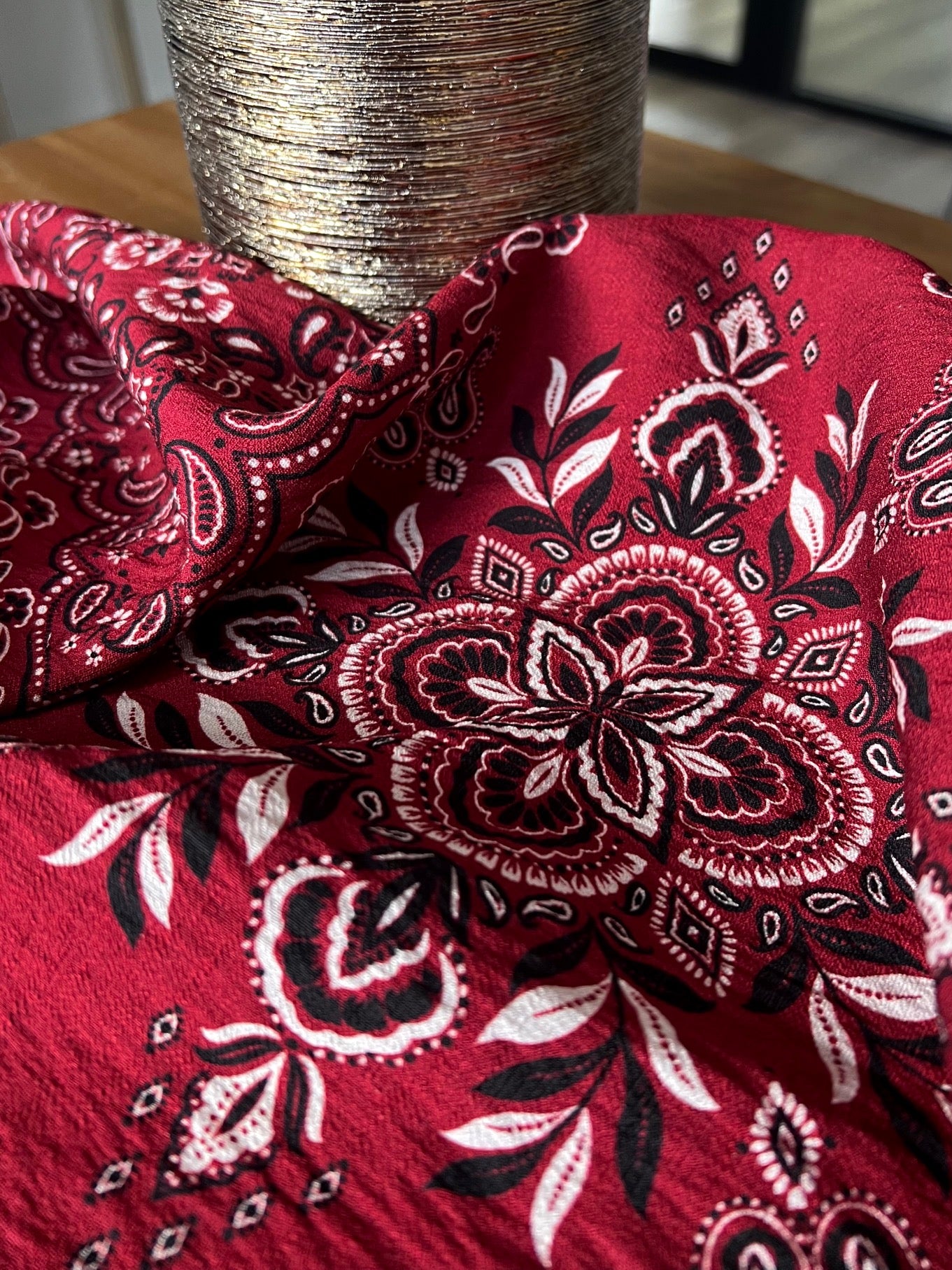 REMNANT 0.72 Metre - My Dress Made - Scarlett Bandana Textured Viscose Fabric