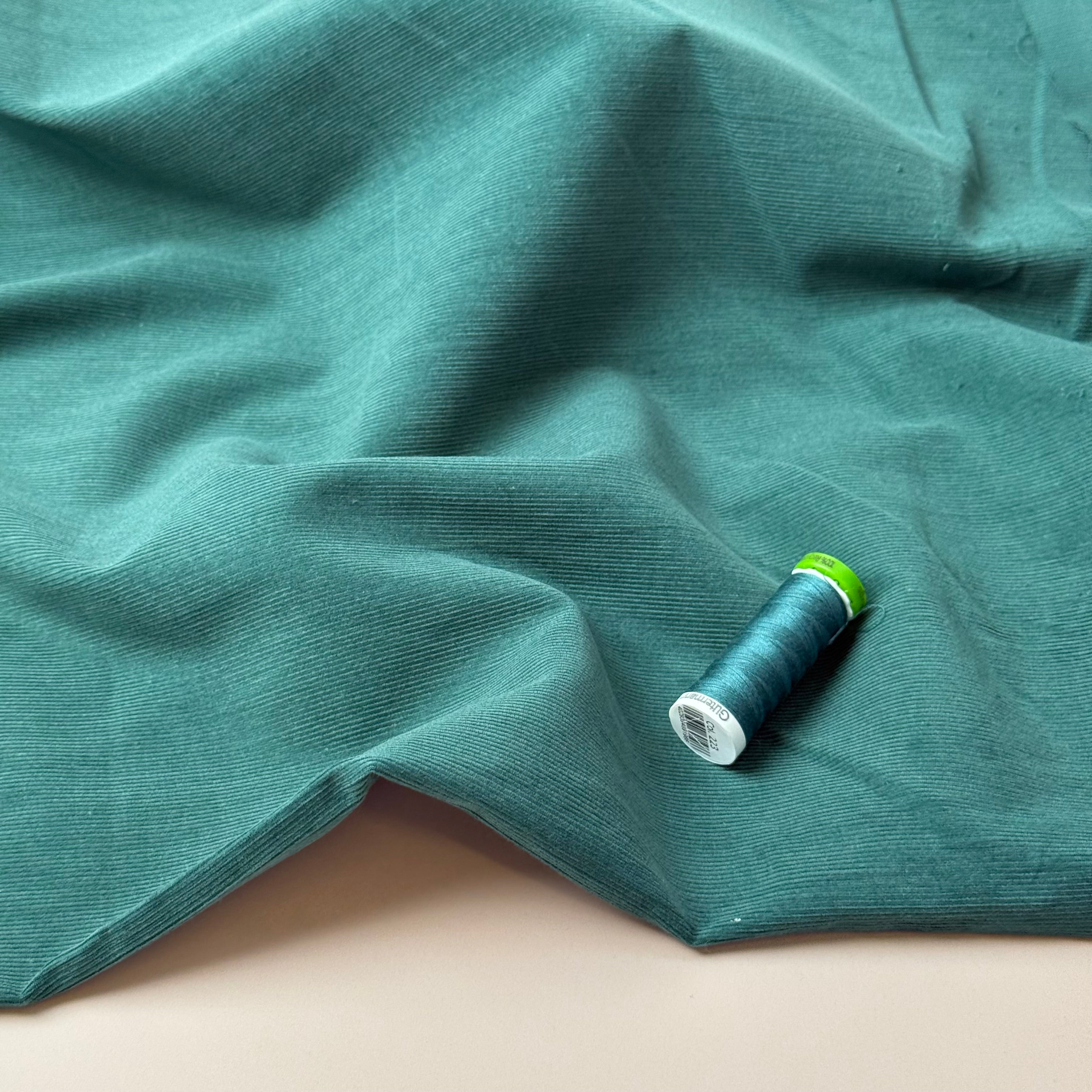 21 Wale Cotton Needlecord in Teal