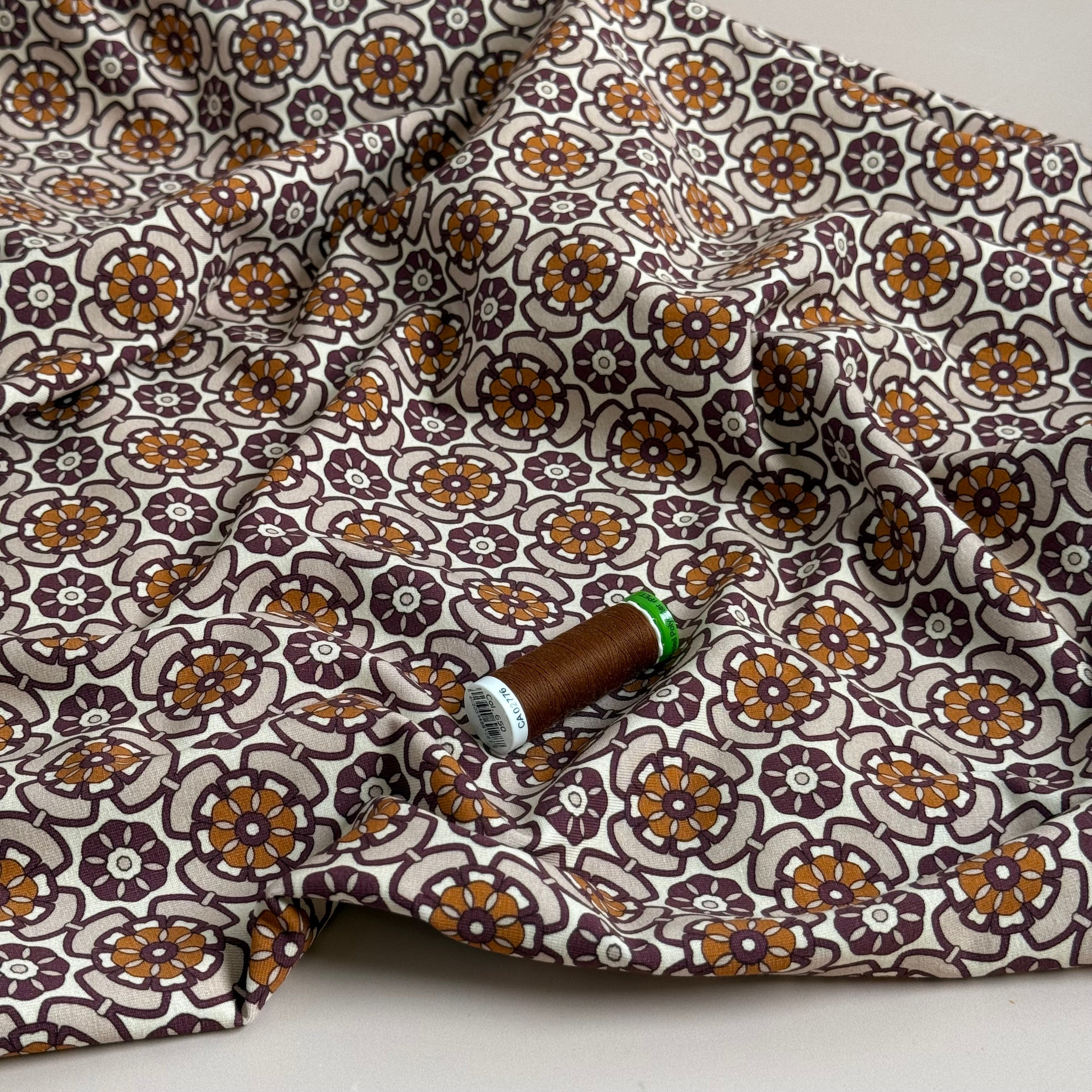 Danish Design - Mandala Flowers Cotton Jersey Fabric