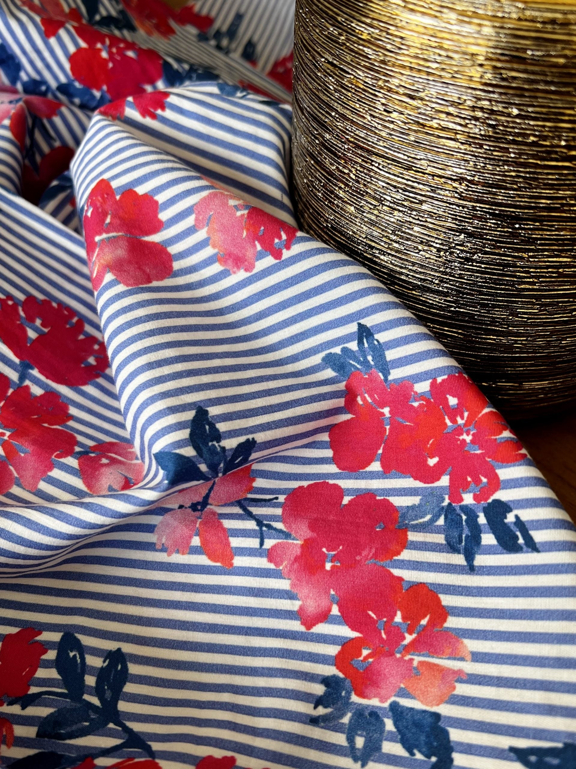 My Dress Made - Sienna Striped & Floral Pure Cotton Fabric