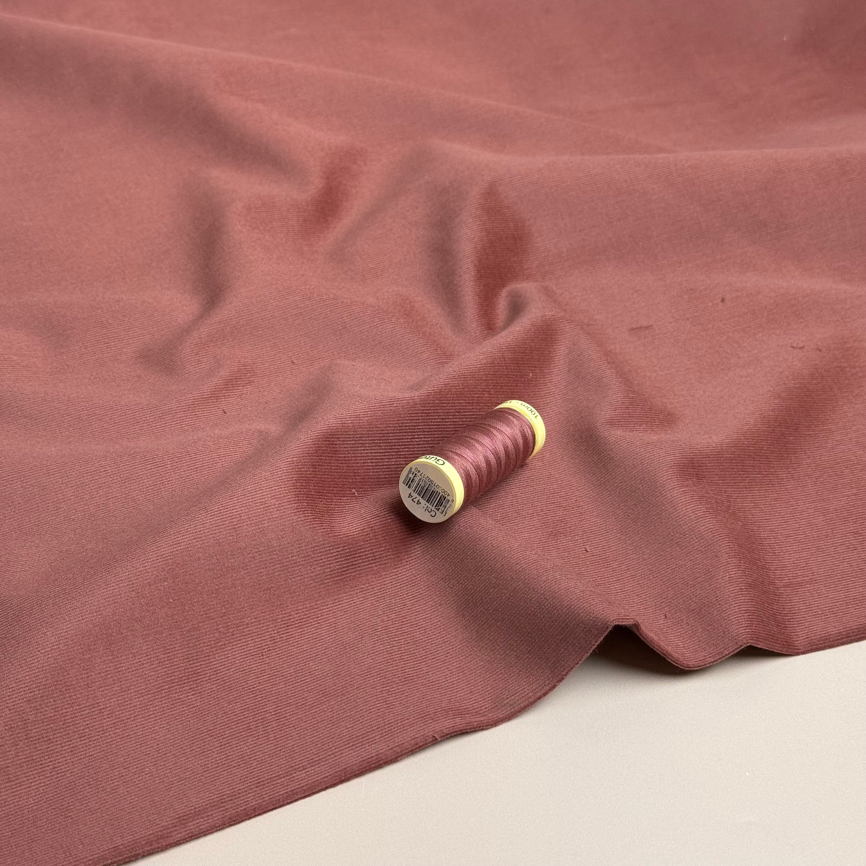 28 Wale Cotton Needlecord in Clay Pink with Stretch