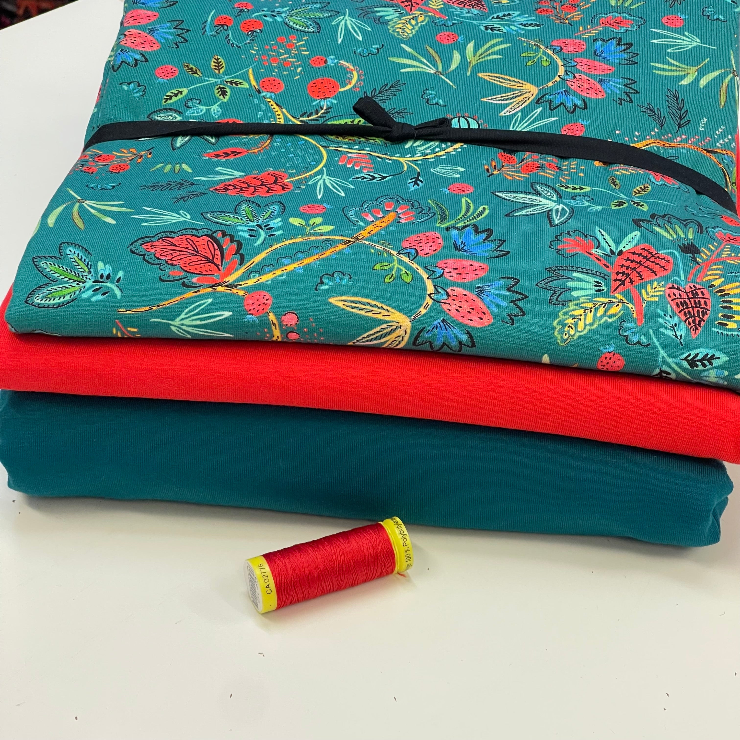 Colour Bundles - Paisley Strawberry Cotton Jersey Fabrics