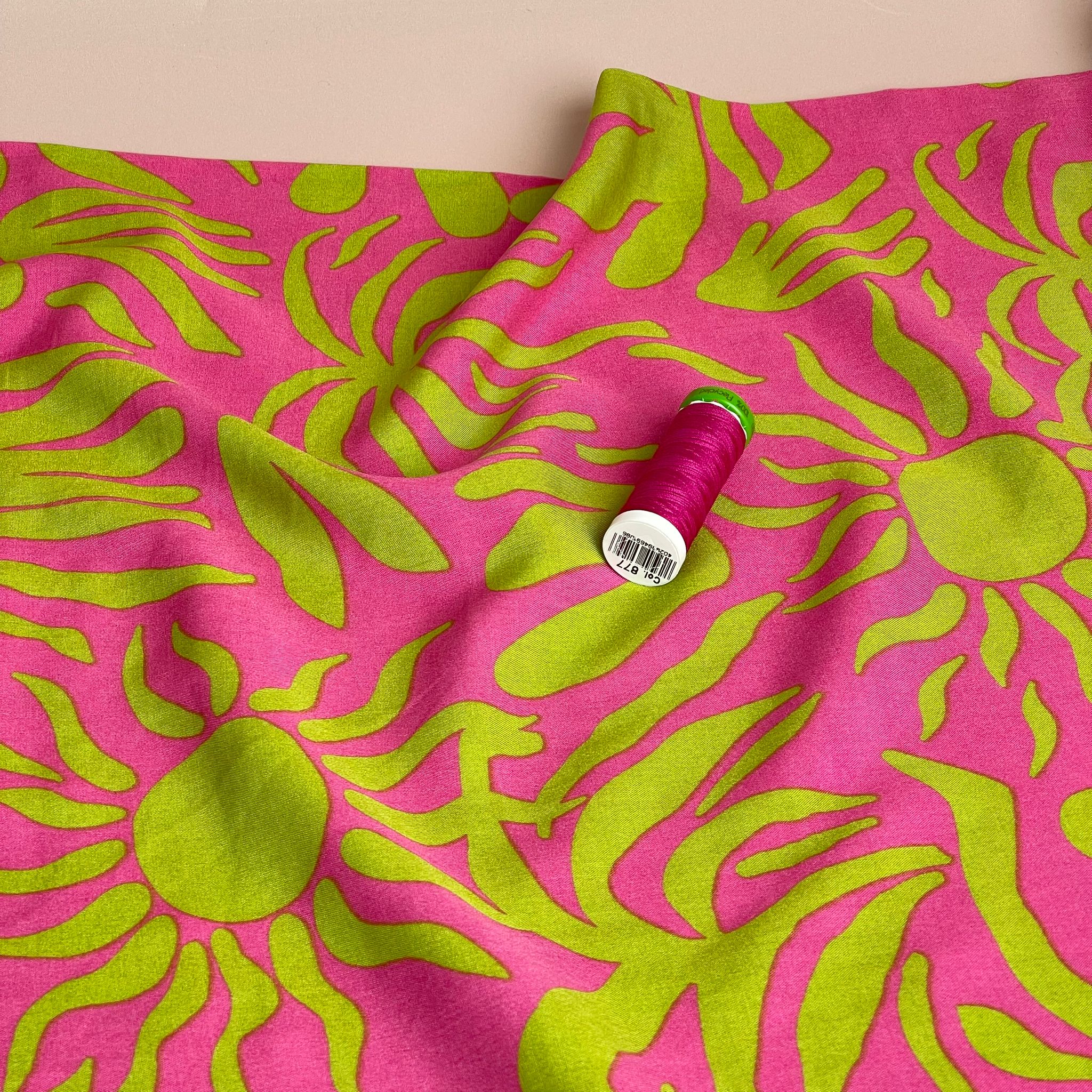 REMNANT 0.68 Metre - Lime Vacation Viscose Poplin Fabric