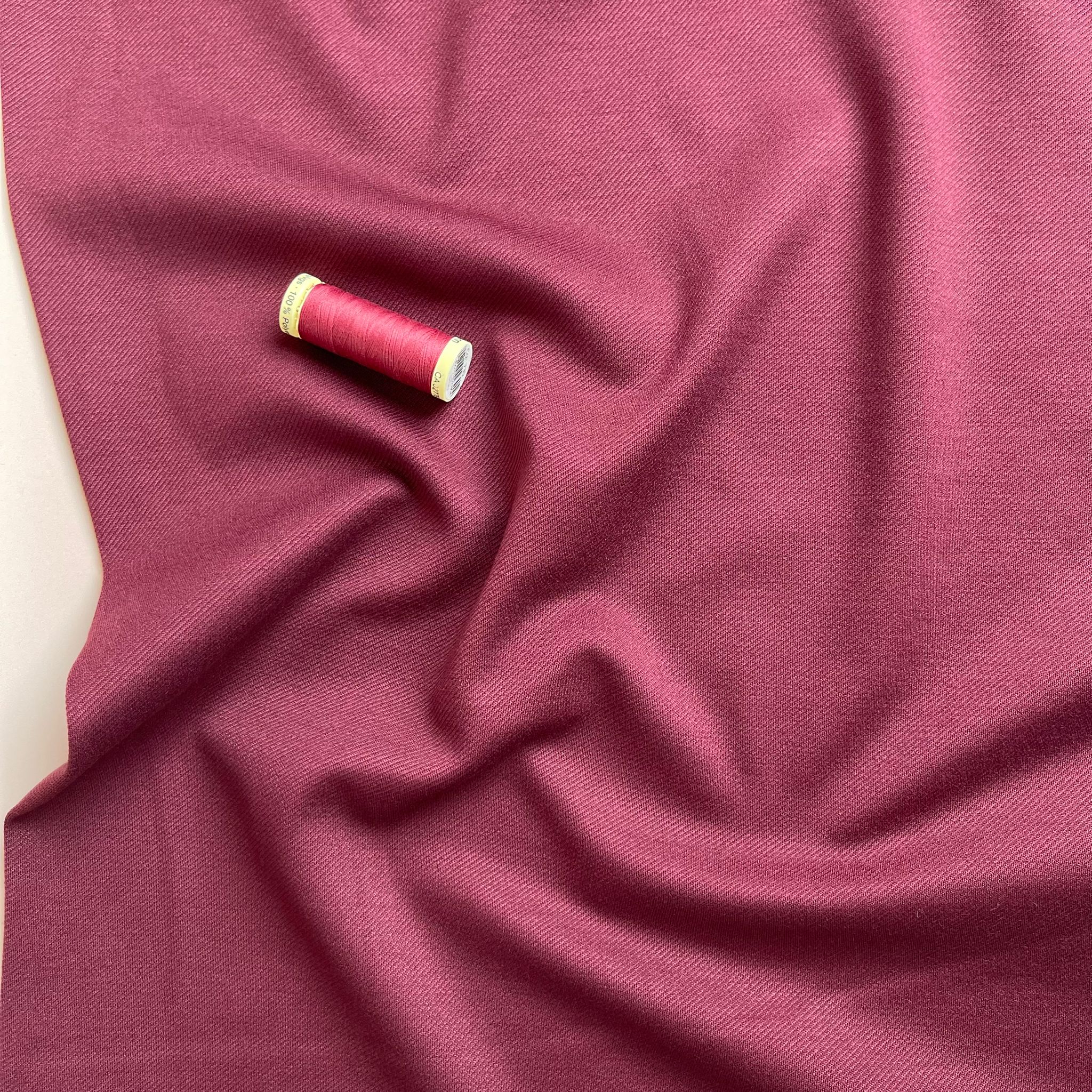 REMNANT 1.82 Metre - Burgundy Viscose Ponte Roma Twill Double Knit Fabric