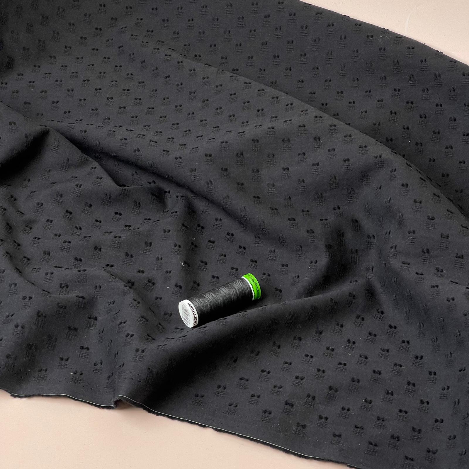 Black Cotton Dobby Fabric