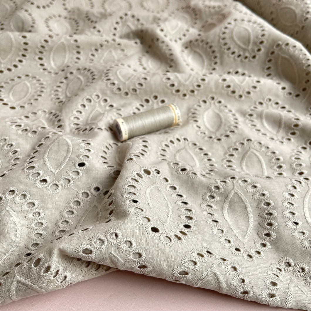 Sweet Sand Cotton Broderie Anglaise Fabric