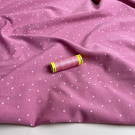 REMNANT 2.68 Metres - Danish Design - Pink Snow Dots Cotton Jersey Fabric