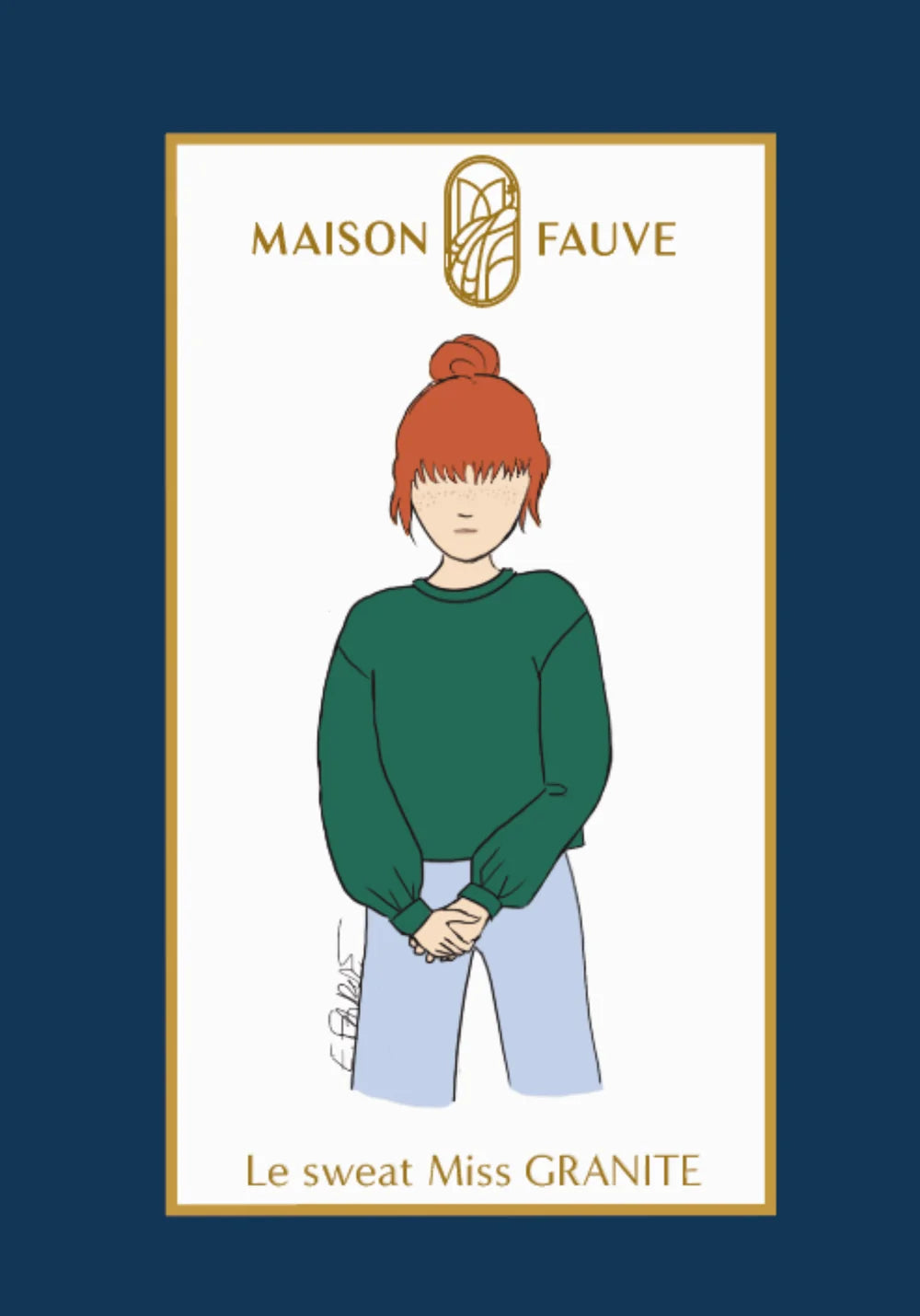 Maison Fauve - MISS GRANITE Sweatshirt Sewing Paper Pattern (age 4-14)