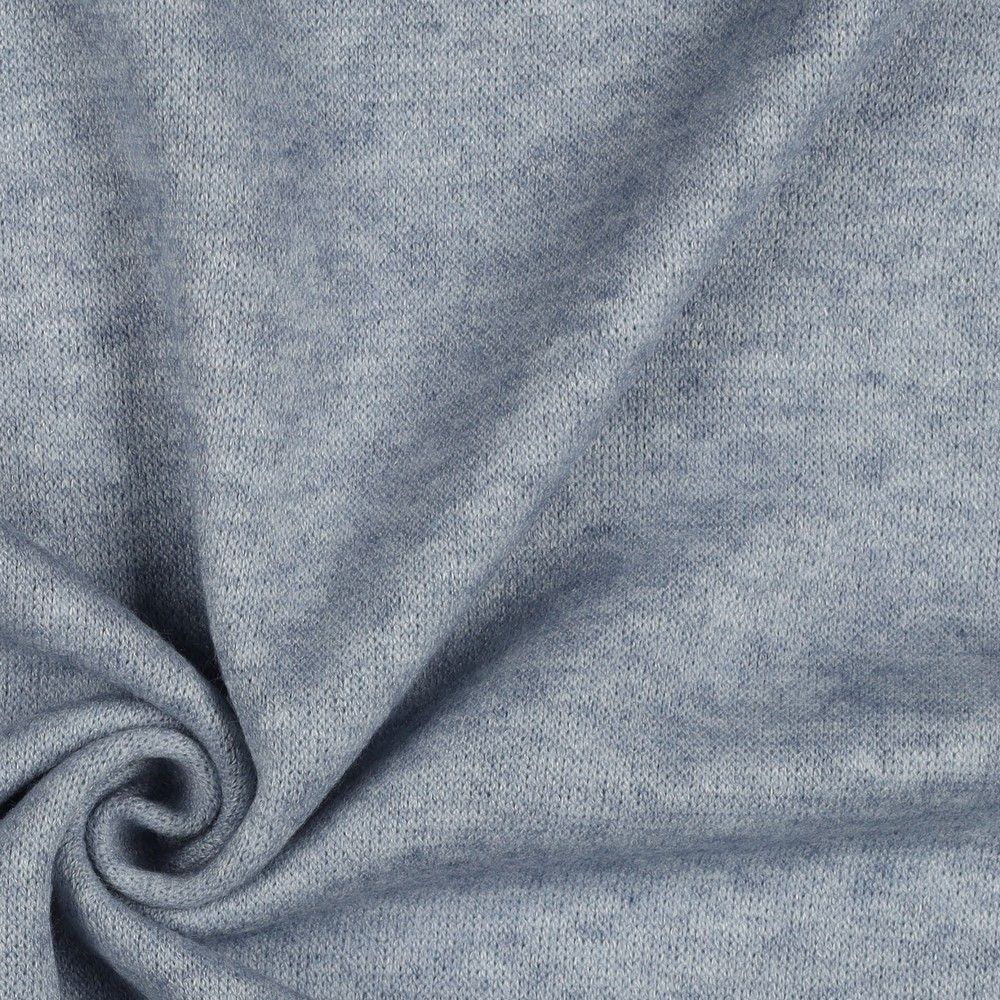 Snug Viscose Blend Sweater Knit in Mist Blue Melange