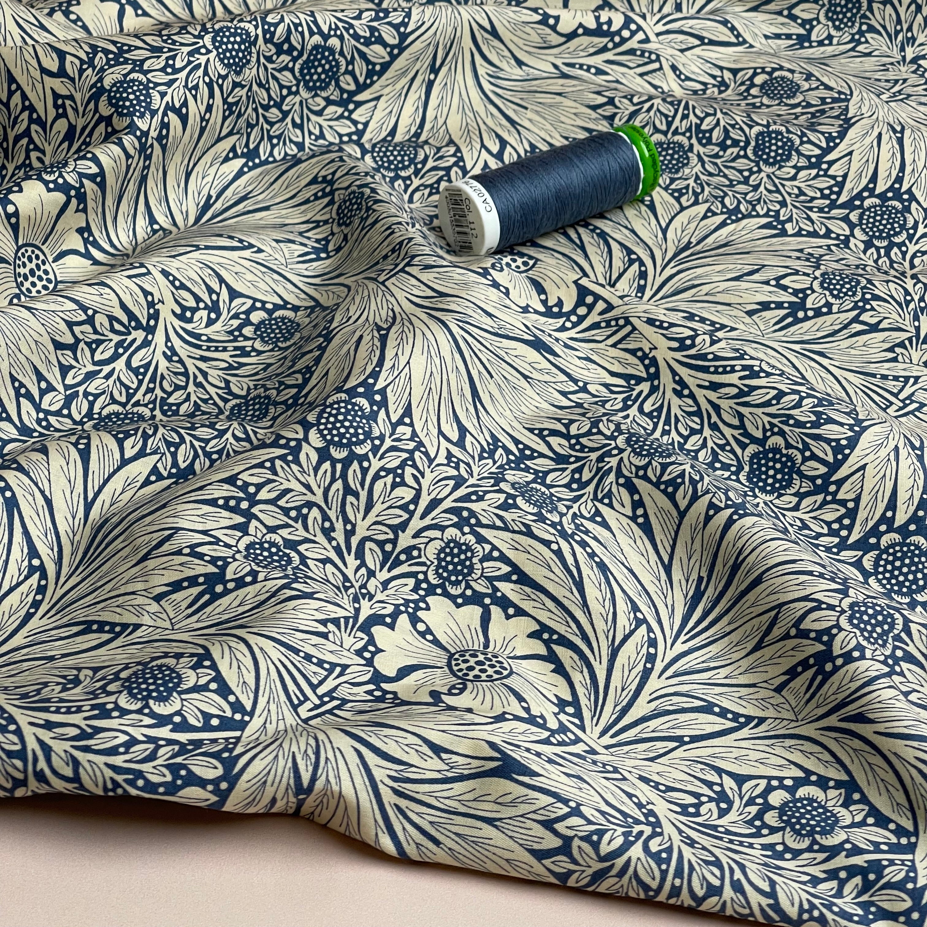 Victoria Blue Cotton Lawn Fabric