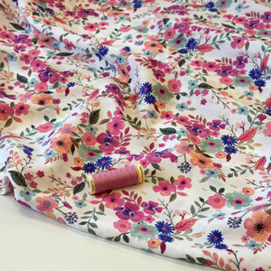 Summer Flowers with Lurex Viscose Fabric