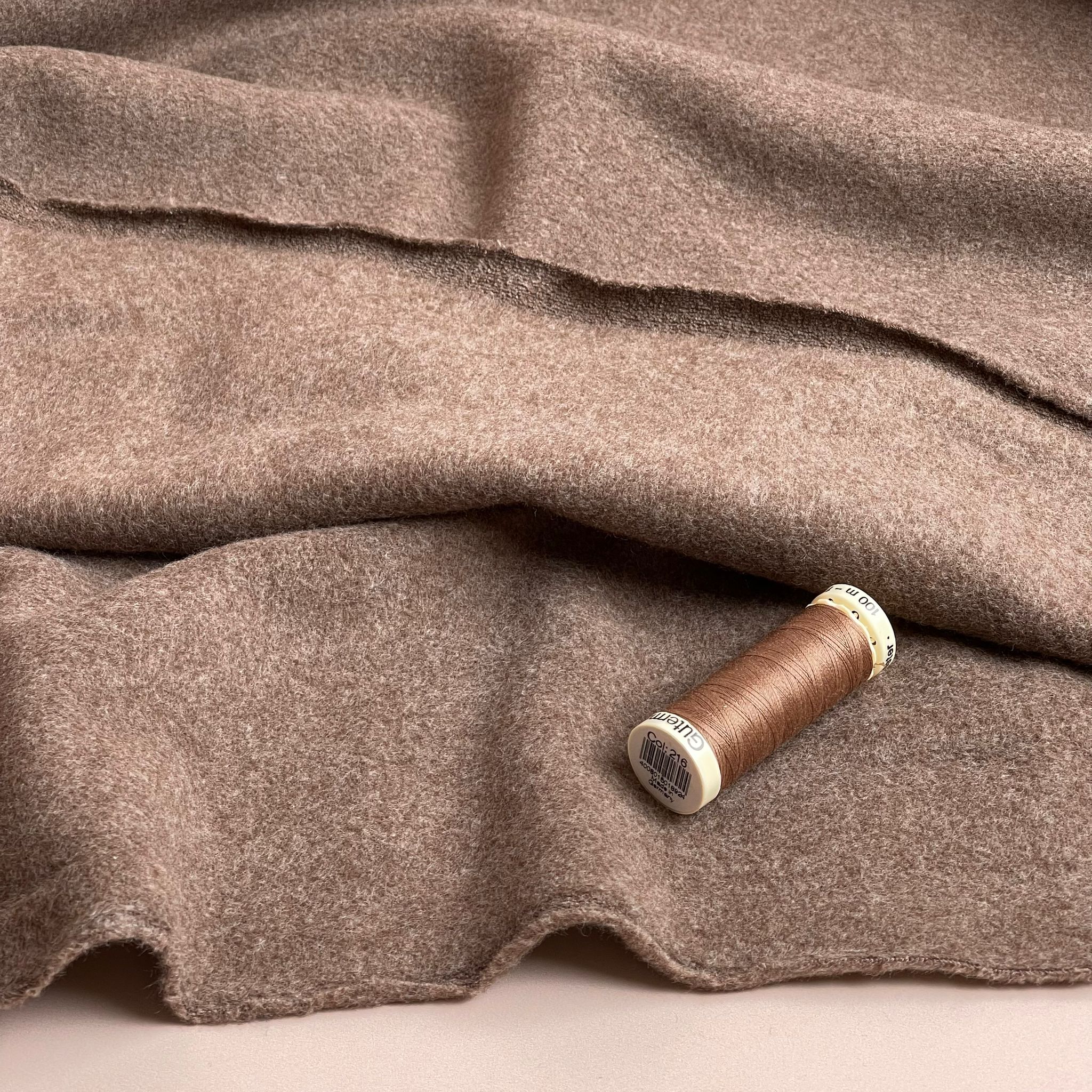 REMNANT 0.96 Metre - Pure Organic Cotton Fleece in Mocha Mousse