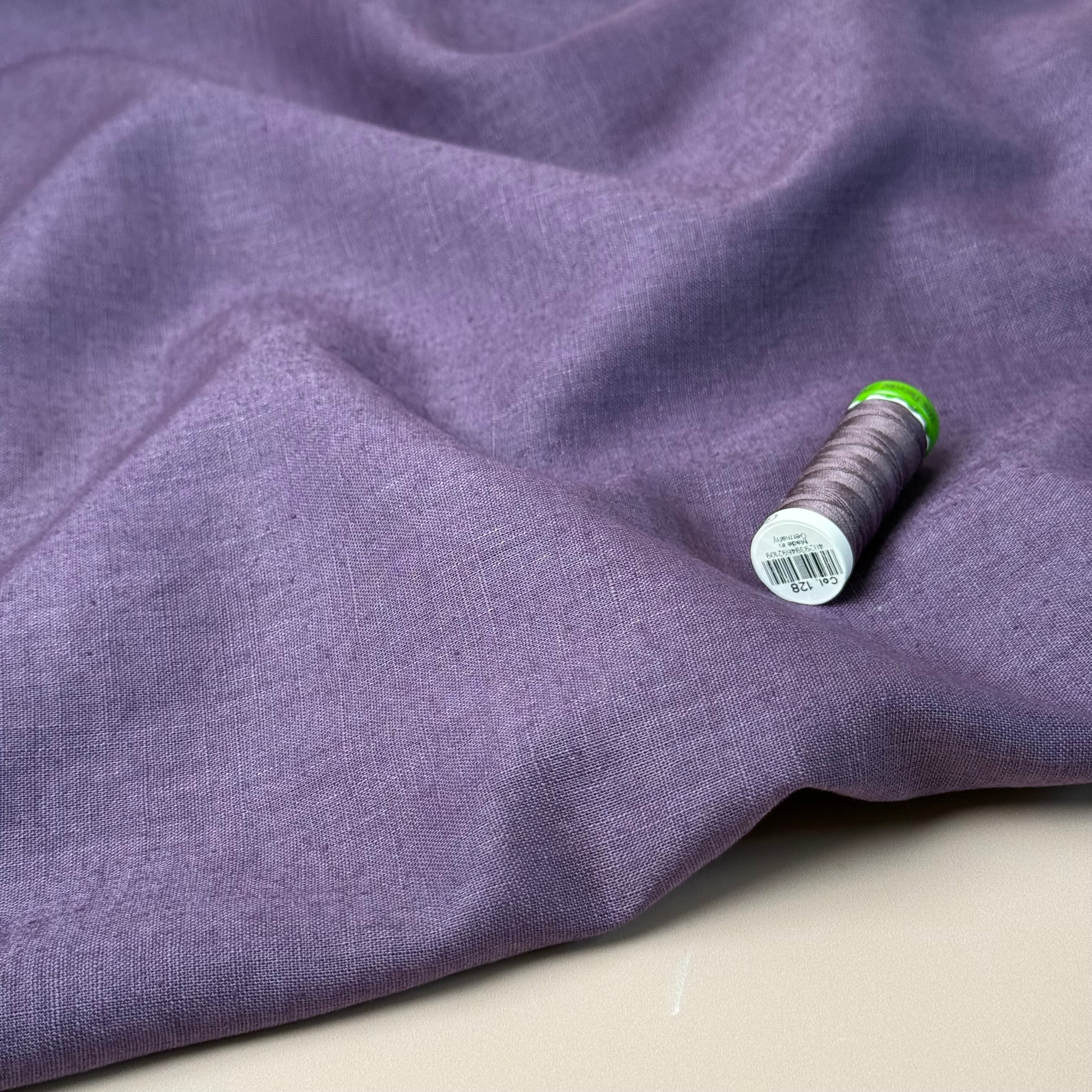 Breeze LIGHT Aubergine - Enzyme Washed Linen Fabric
